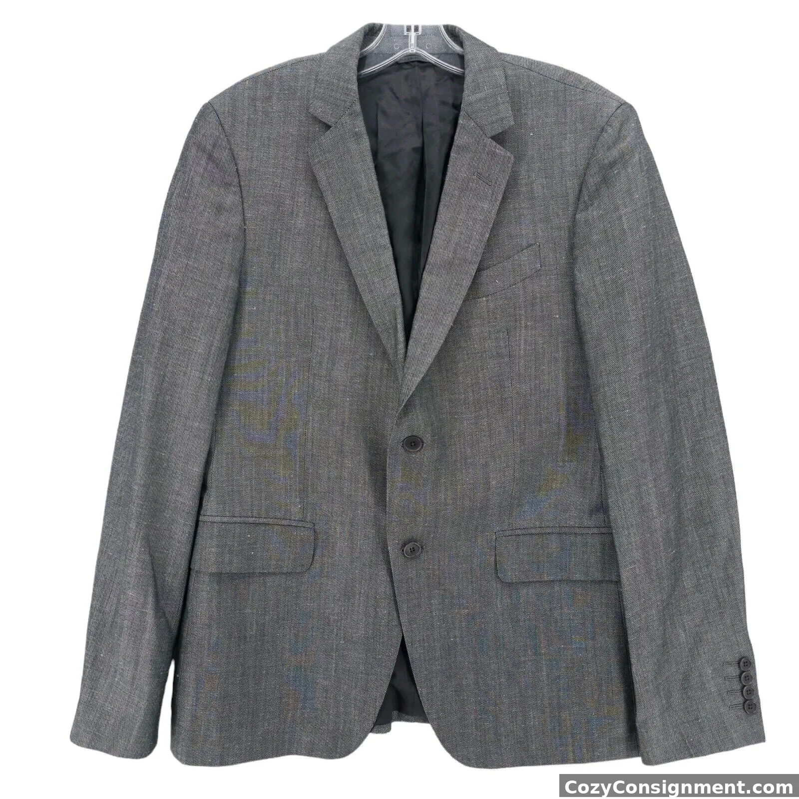 John Varvatos Gray Wool Linen Blend Woven Blazer Sport Coat IT 50 US 40 Slim Fit