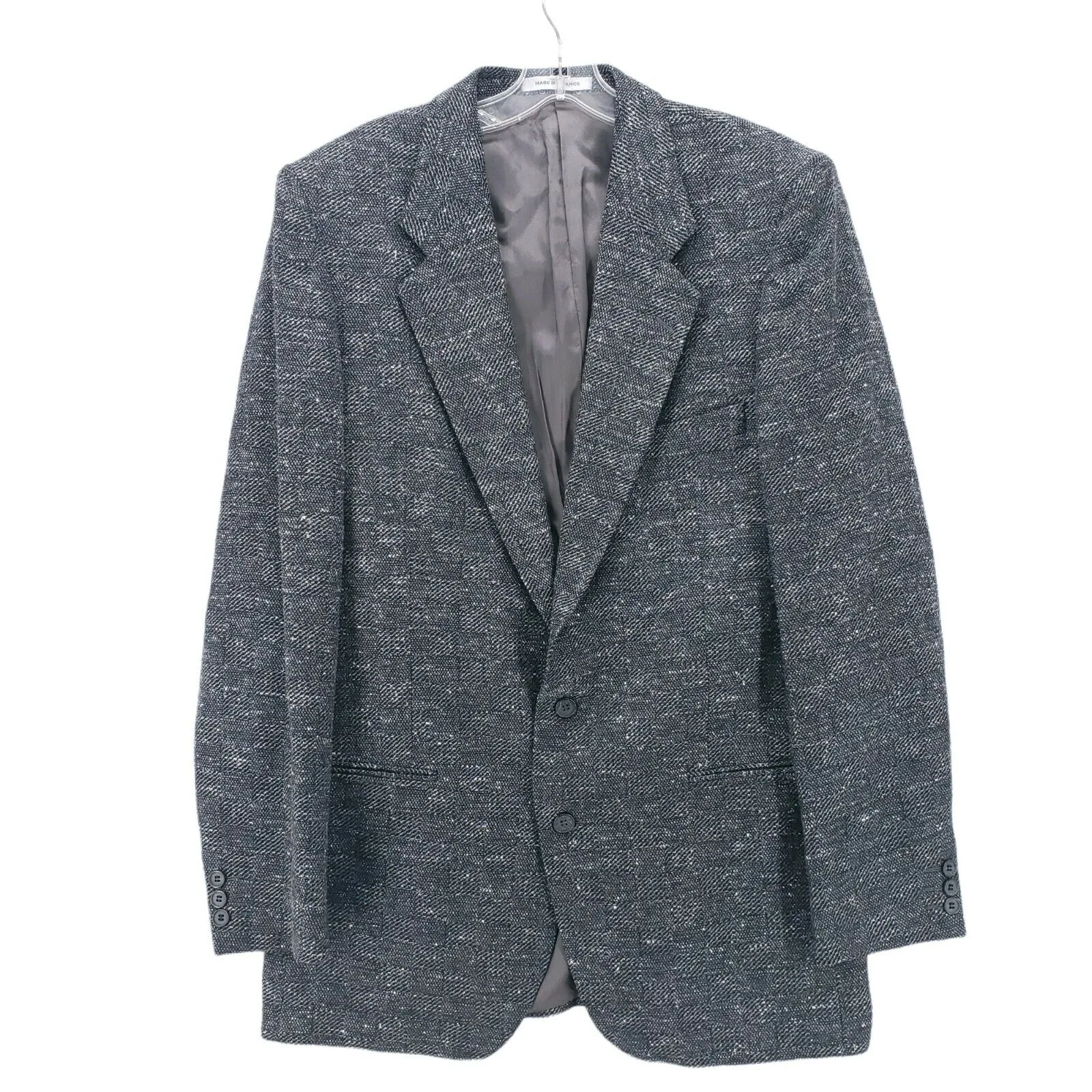 YVES SAINT LAURENT Vintage Blazer Suit Jacket Speckled Charcoal Gray Est 40R