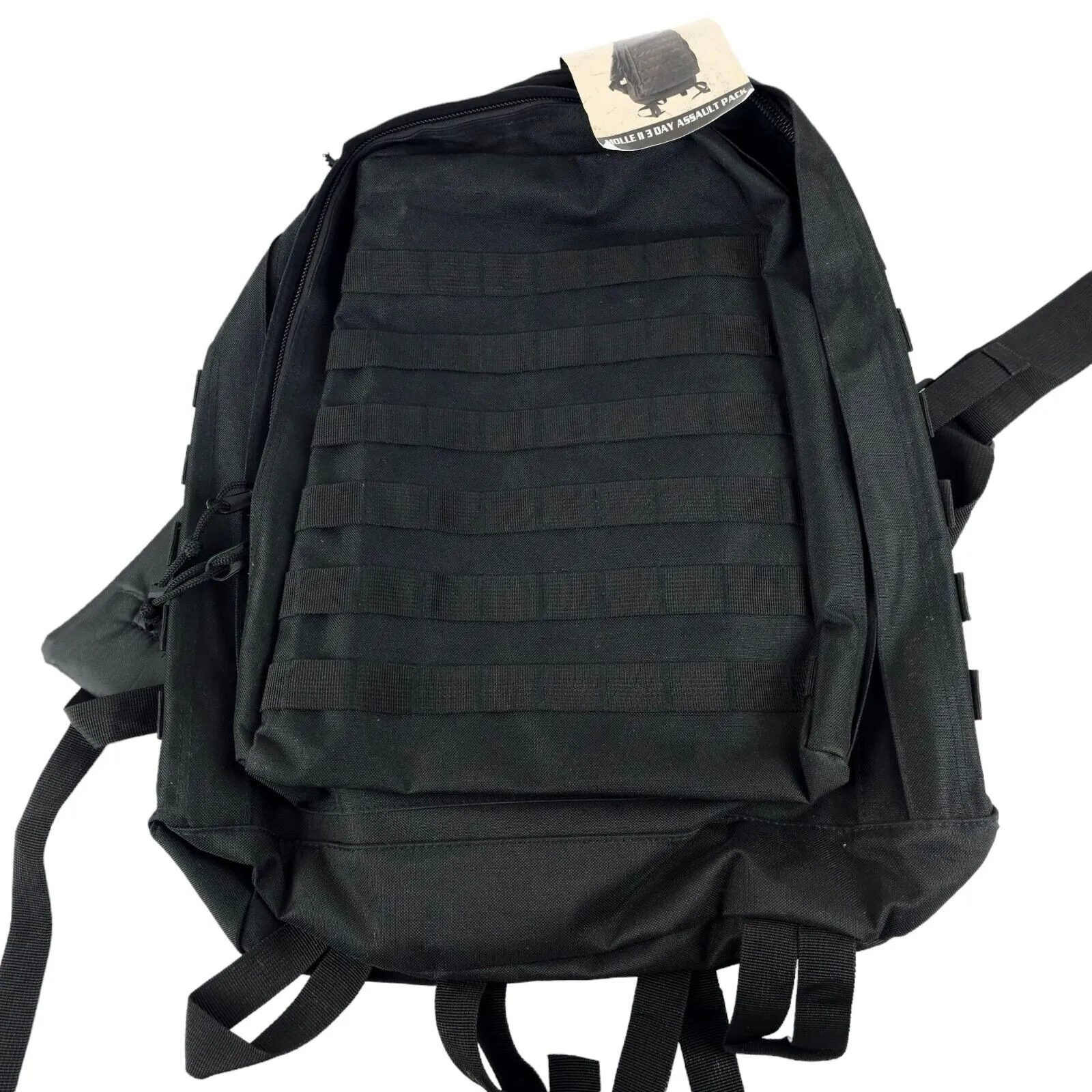 Angled front view with bag zipped and handles upright.