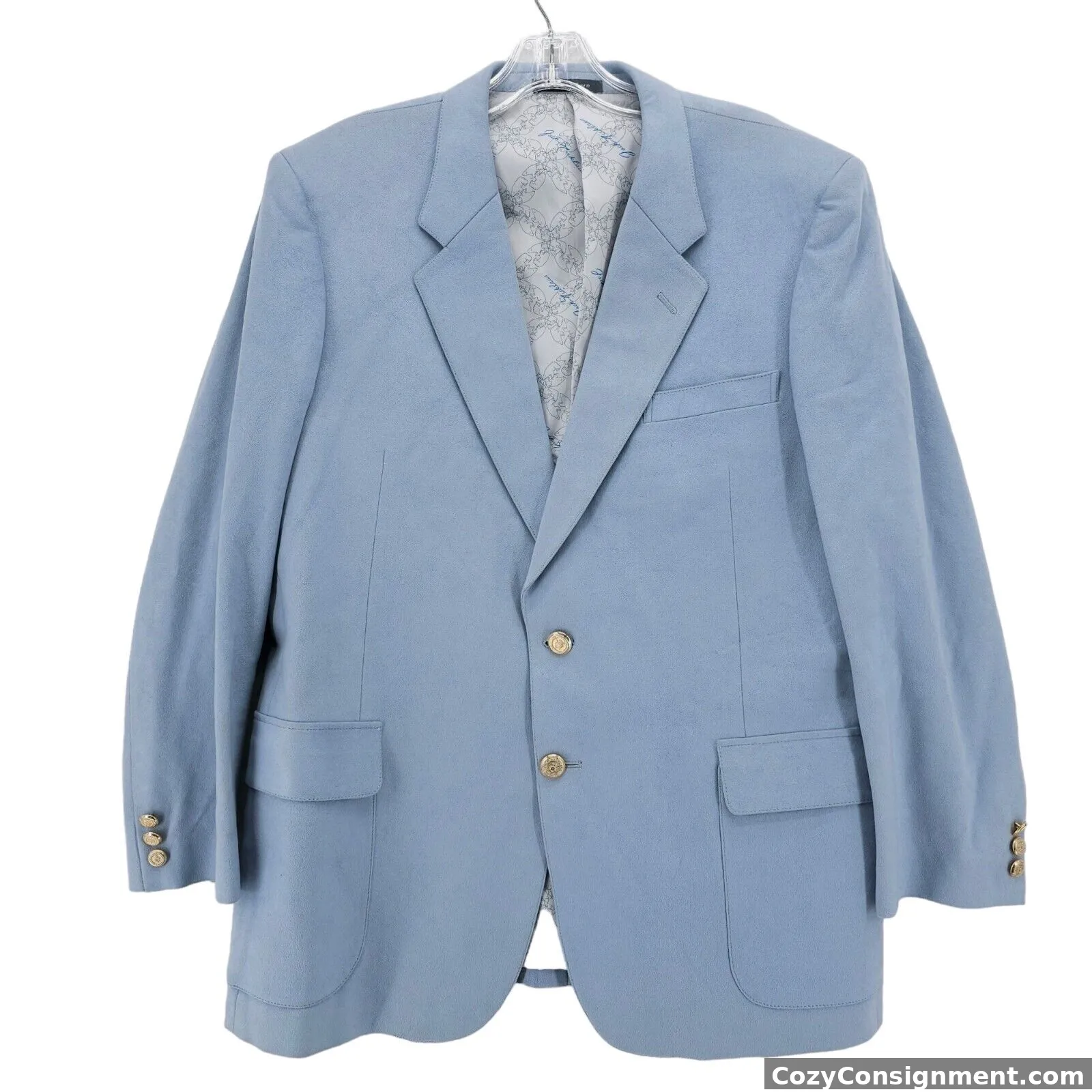 Jack Nicklaus Blue Blazer Sport Jacket Gold Tone Crest Buttons Est. Size 44 R