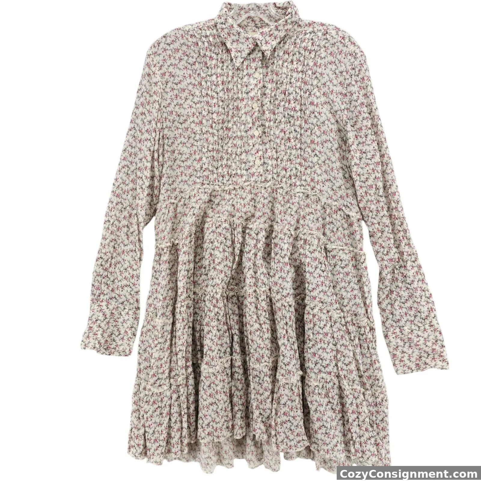 DENIM & SUPPLY Ralph Lauren Floral Tiered Shirt Dress Cottagecore Peasant MEDIUM