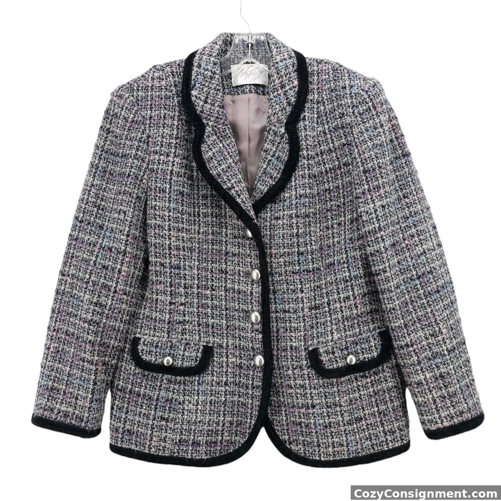 LORD & TAYLOR Vintage Tweed Blazer Jacket Wool Mohair Blend Size 8