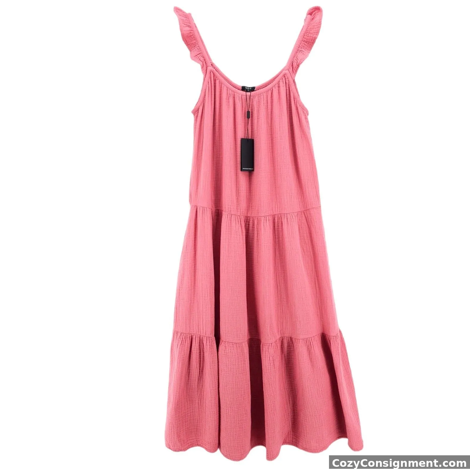 NWT RAILS Capri Flutter-Strap Midi Dress Sleeveless 100% Cotton Dark Pink MEDIUM