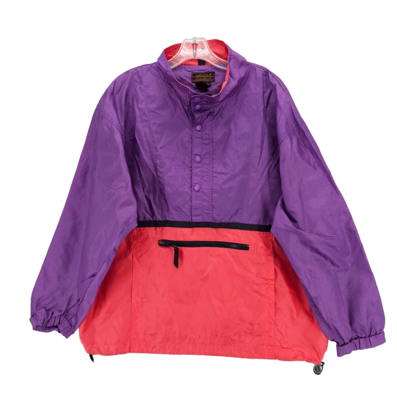 EDDIE BAUER Vintage 90s Windbreaker Pullover Jacket Colorblock Ripstop MEDIUM