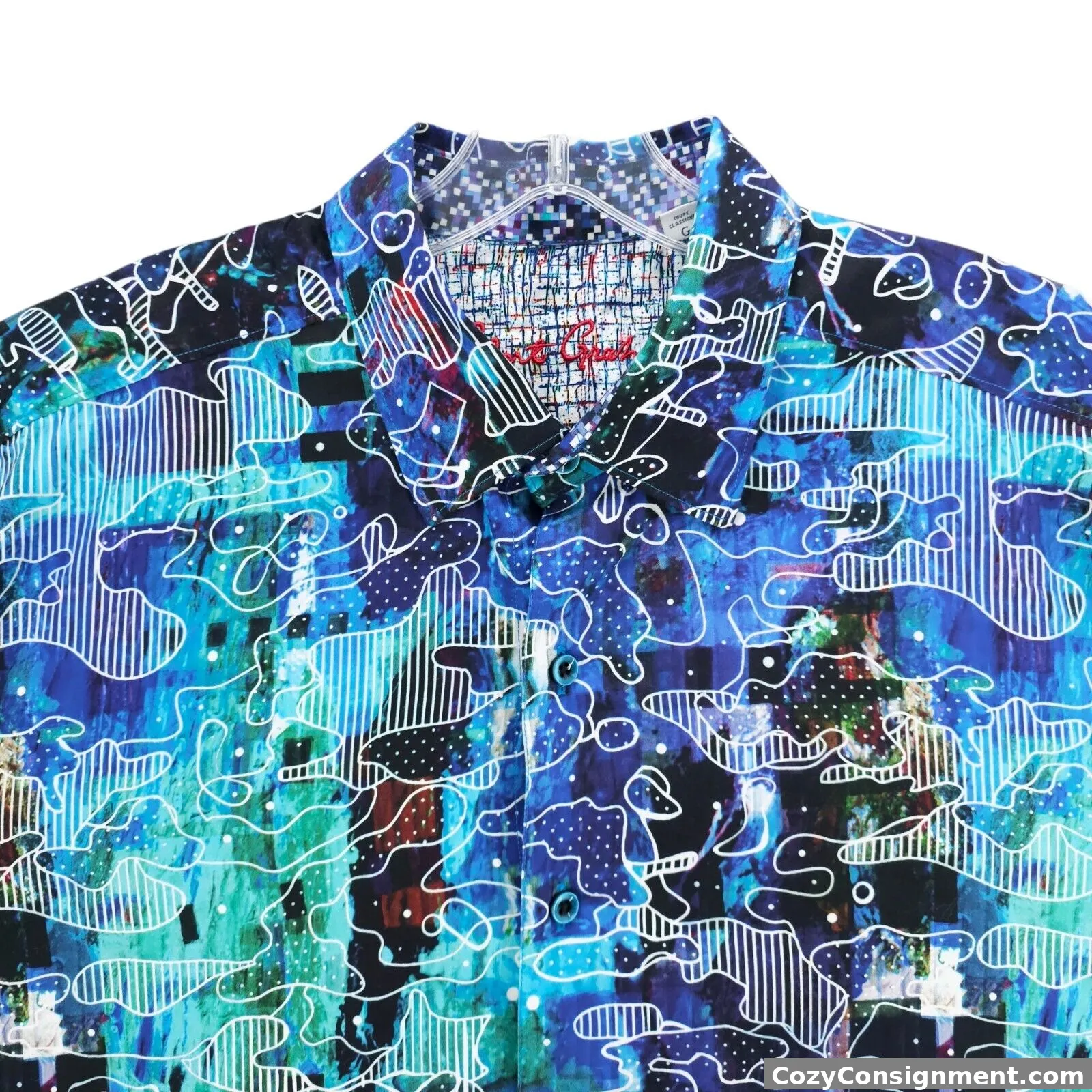 ROBERT GRAHAM Long Sleeve Button Up Shirt Flip Cuff Multicolor Classic Fit LARGE