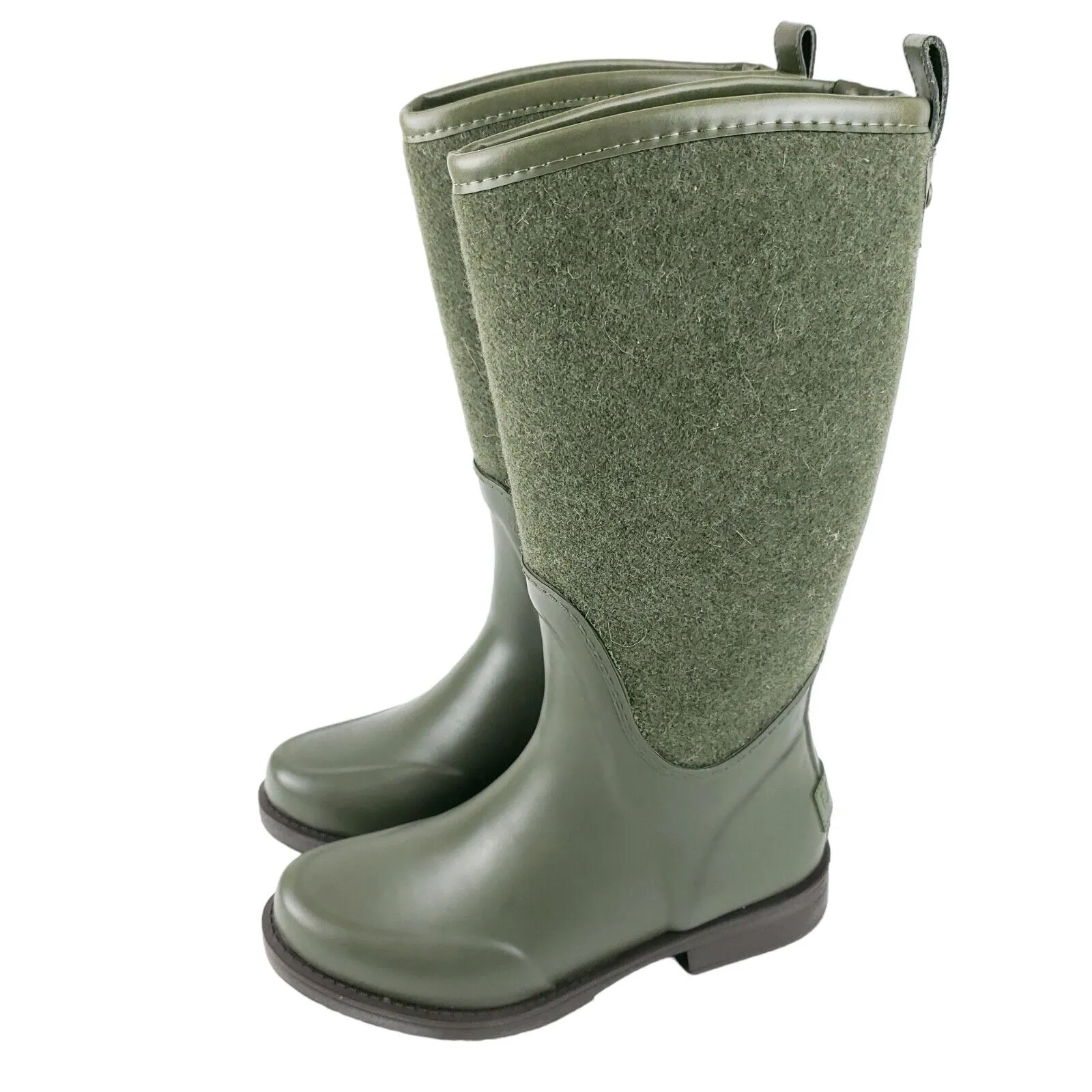 NEW UGG Australia Green Reignfall Waterproof UGGpure Wool Felt Rain Boots Size 6