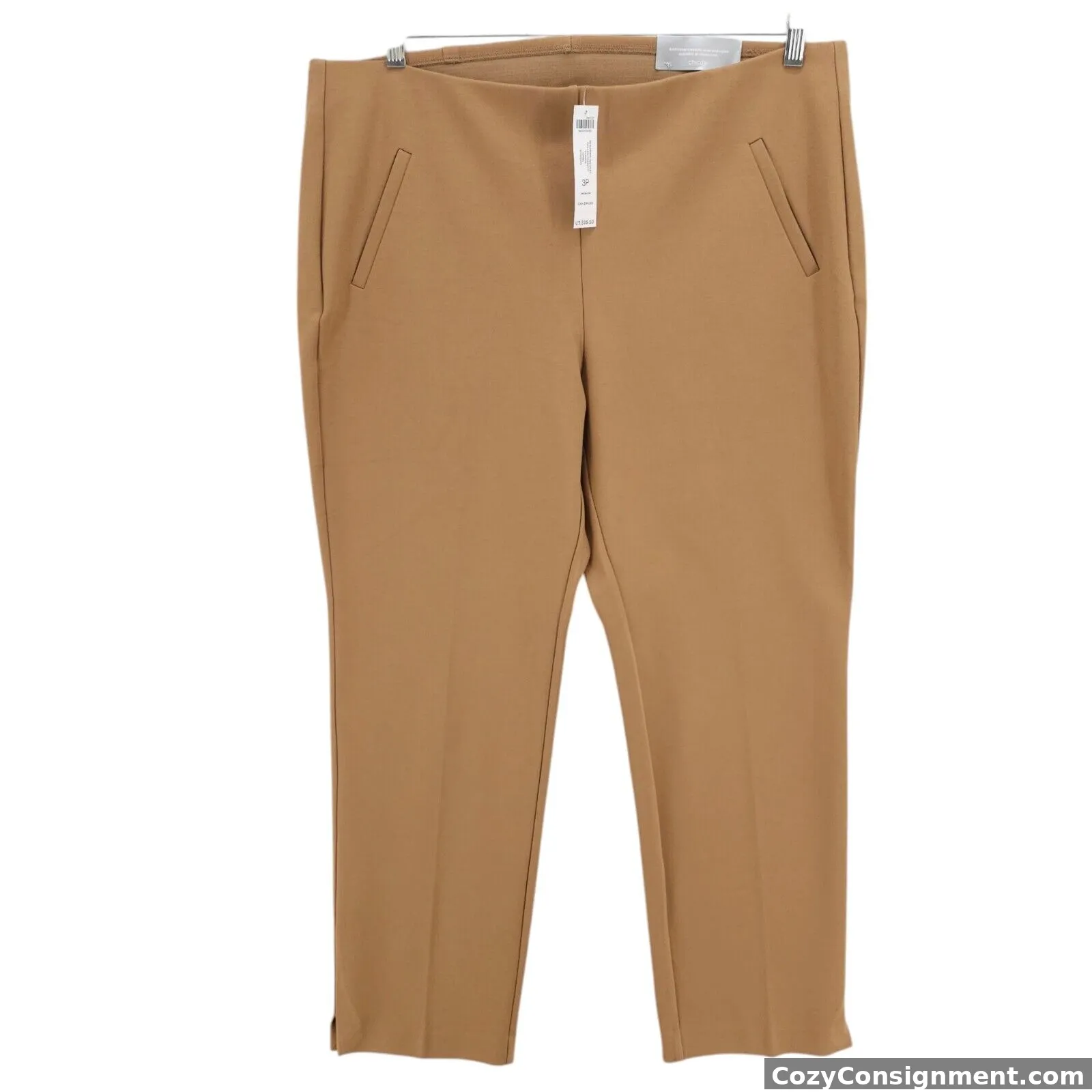 NWT CHICOS Juliet Slim Leg Camel Brown Ponte Pants So Slimming 360 Size 3P - 16P