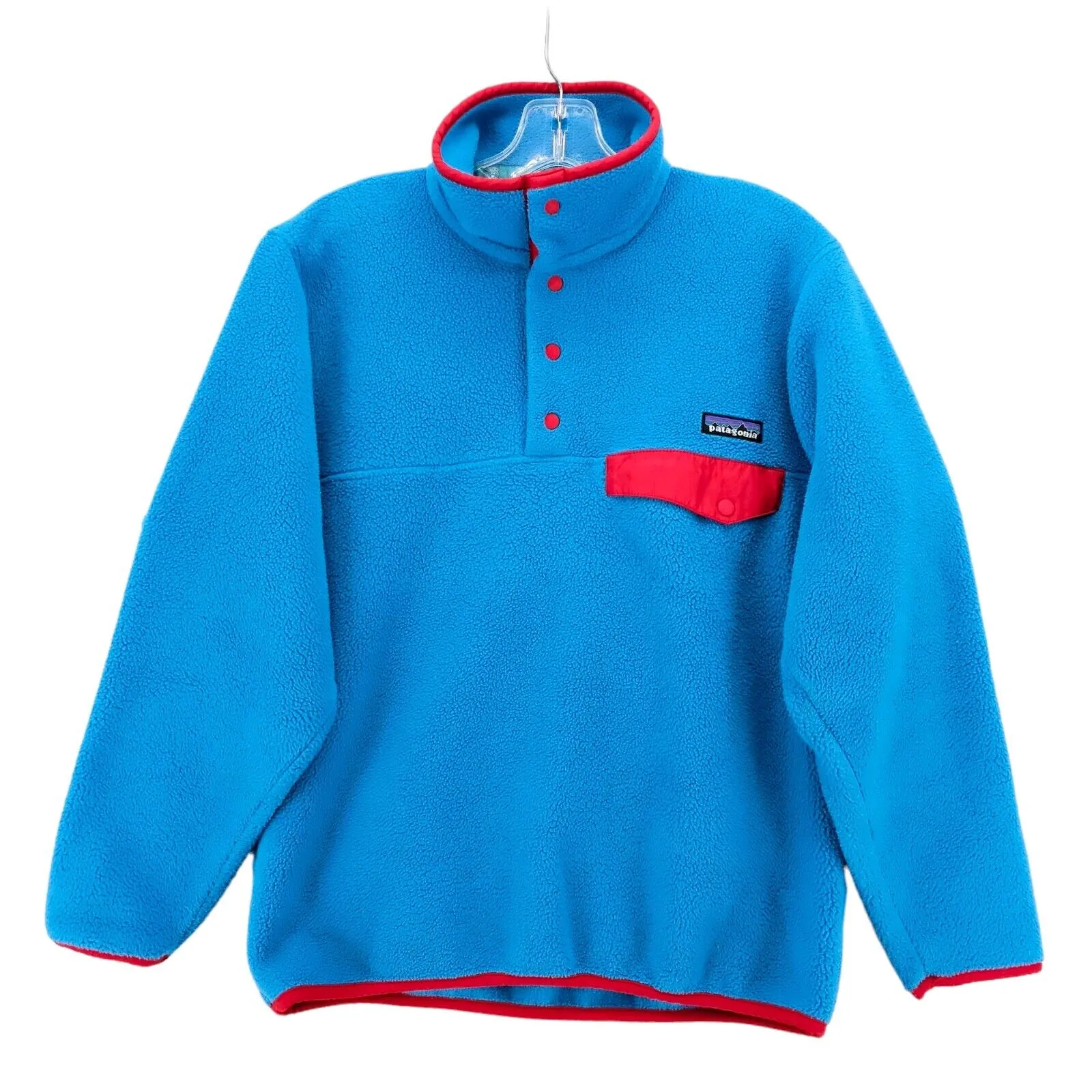 PATAGONIA Synchilla Snap T Fleece Pullover Season 2000 Vintage Blue Red Men's XS