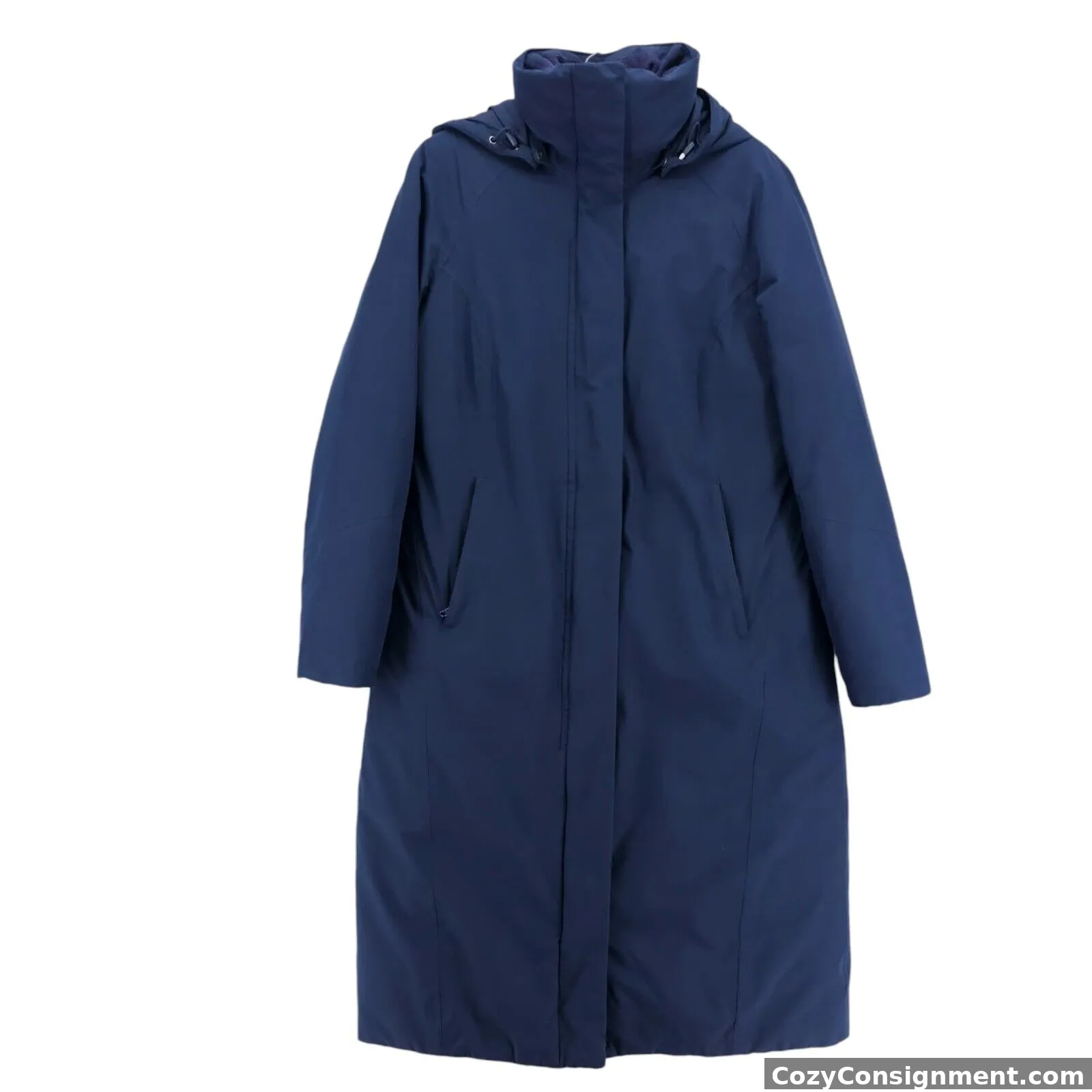 LANDS END Women's Blue Long Winter Coat Parka Down Fill Insulated Jacket SMALL