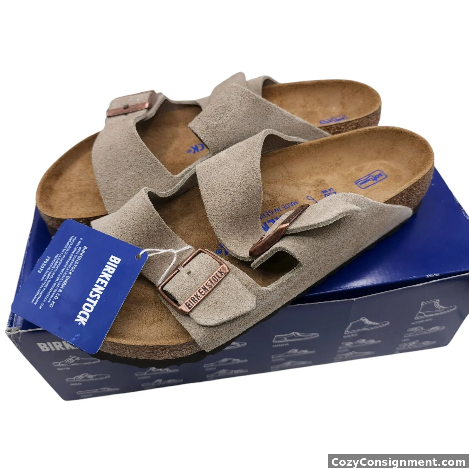 BIRKENSTOCK Arizona Soft Footbed TAUPE Suede Leather Sandals EU 39 - US M6 W8