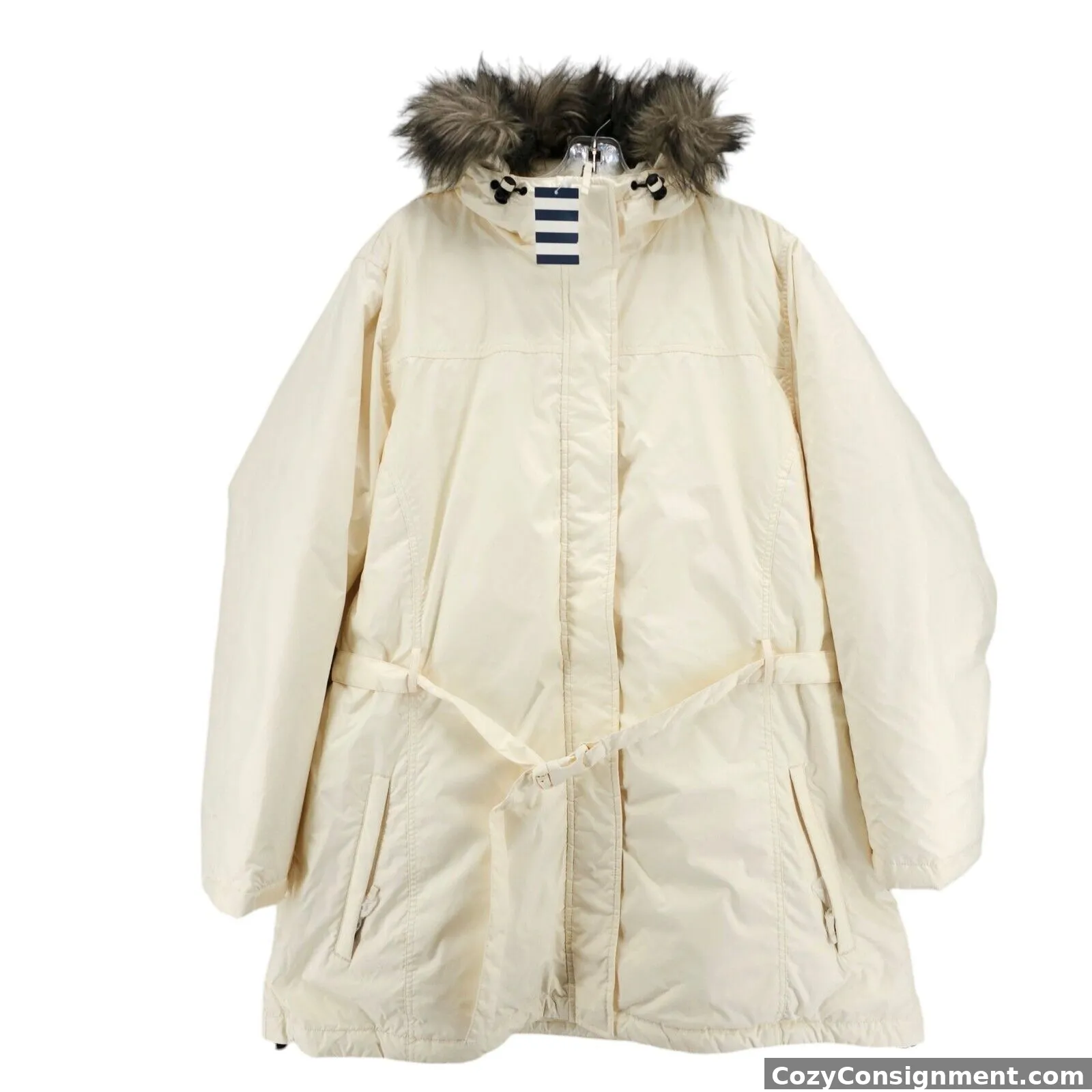 NWT LANDS END Women's Down Parka 650 Fill Faux Fur Removable Trim Hooded Size 2X