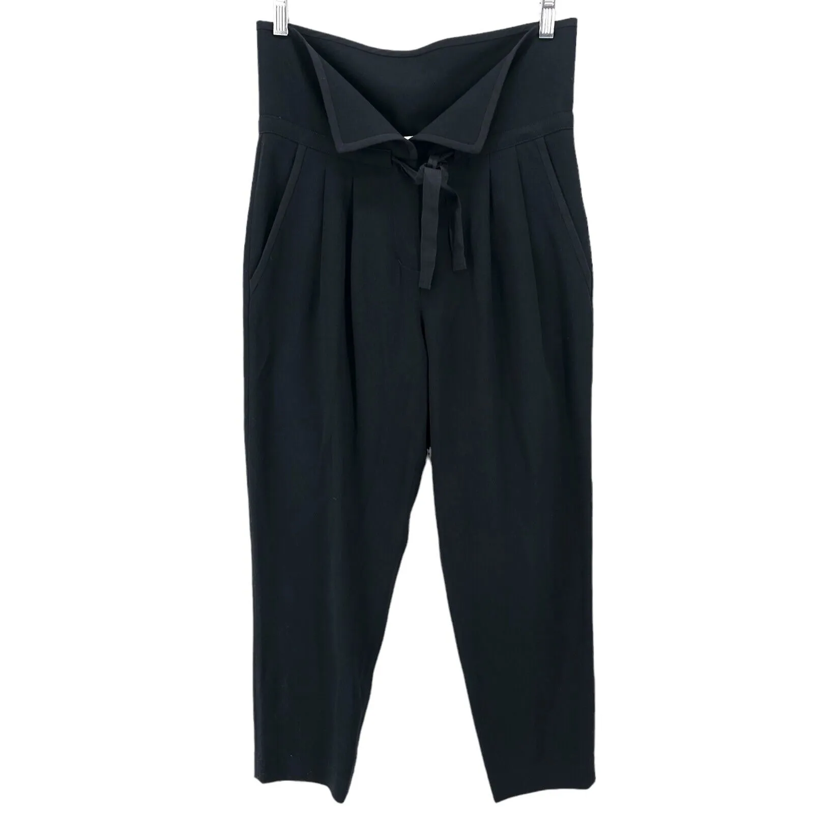 Wilfred Aritzia Black Tie Front Pants Size 4