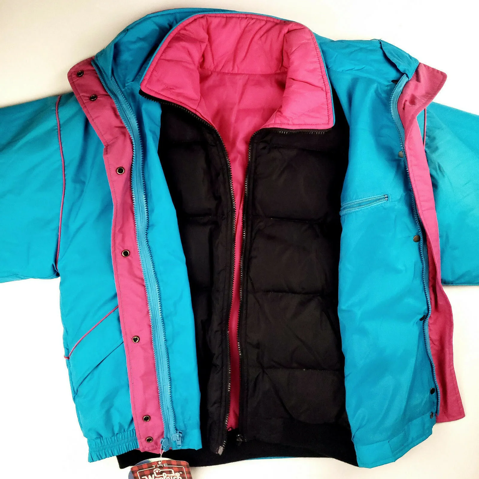 NWT VINTAGE WOOLRICH 3-IN-ONE Winter Quilted DOWN Puffer Jacket REVERSIBLE