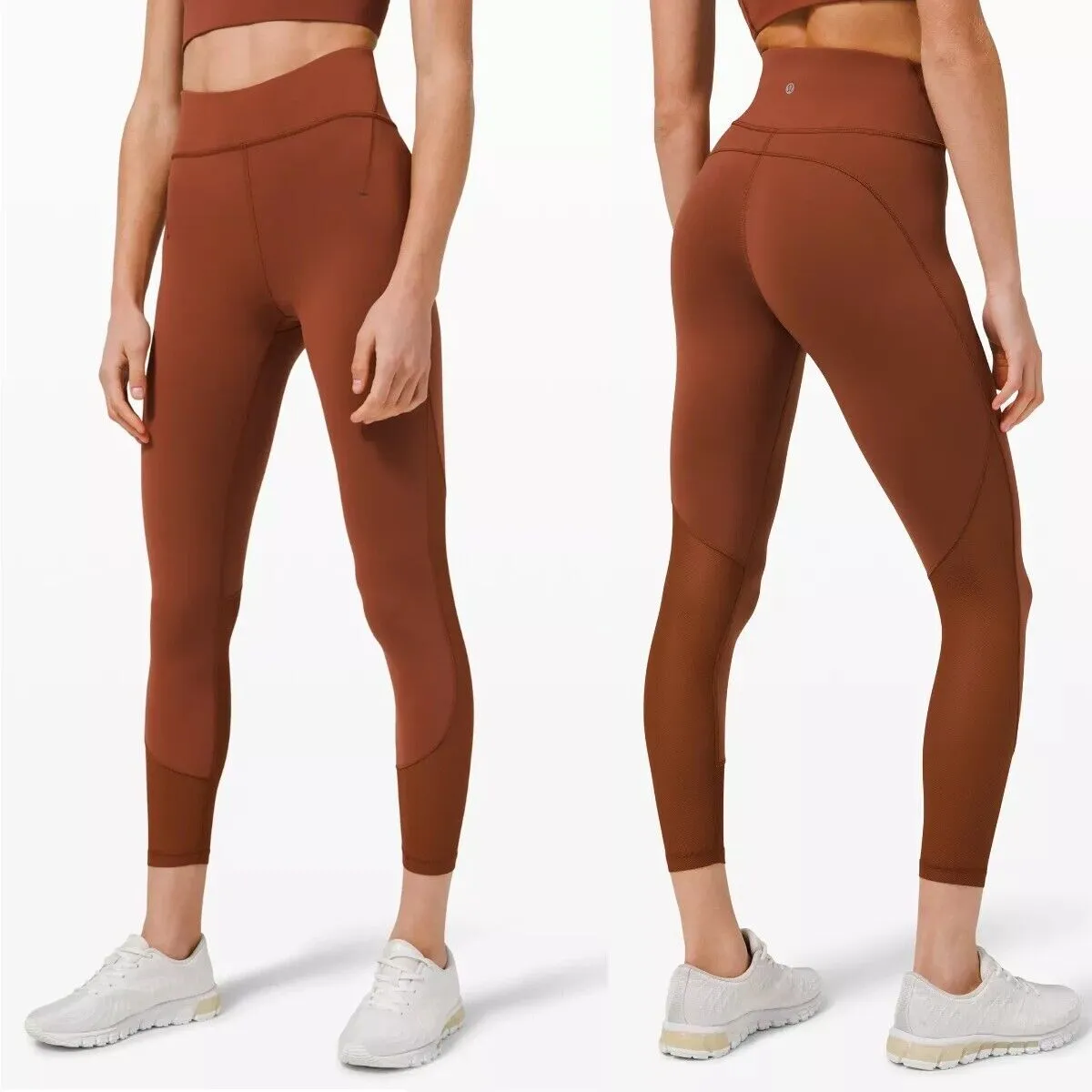 LULULEMON Everlux and Mesh High-Rise Tight 25" Dark Terracotta Size 2