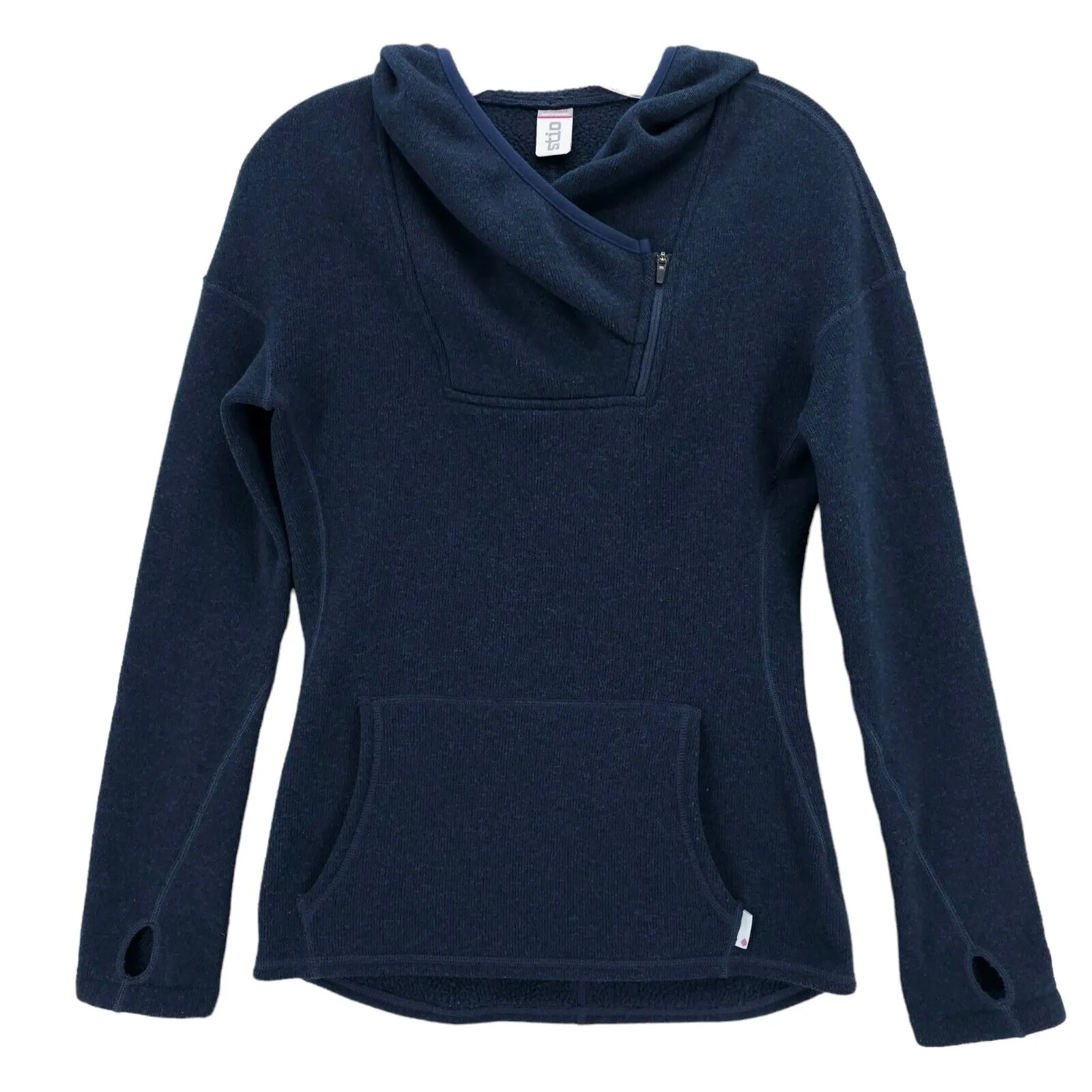 STIO Sweetwater Fleece Hoodie 1/4 Zip Pullover Blue Heather Style #1475 Women XS