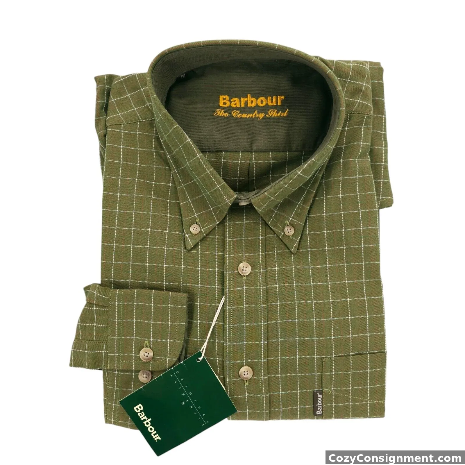 NWT BARBOUR The Country Shirt Long Sleeve Button Down Green Check Plaid MEDIUM