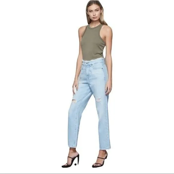 GOOD AMERICAN Good Vintage New With Tags in Light Blue Denim Size 2