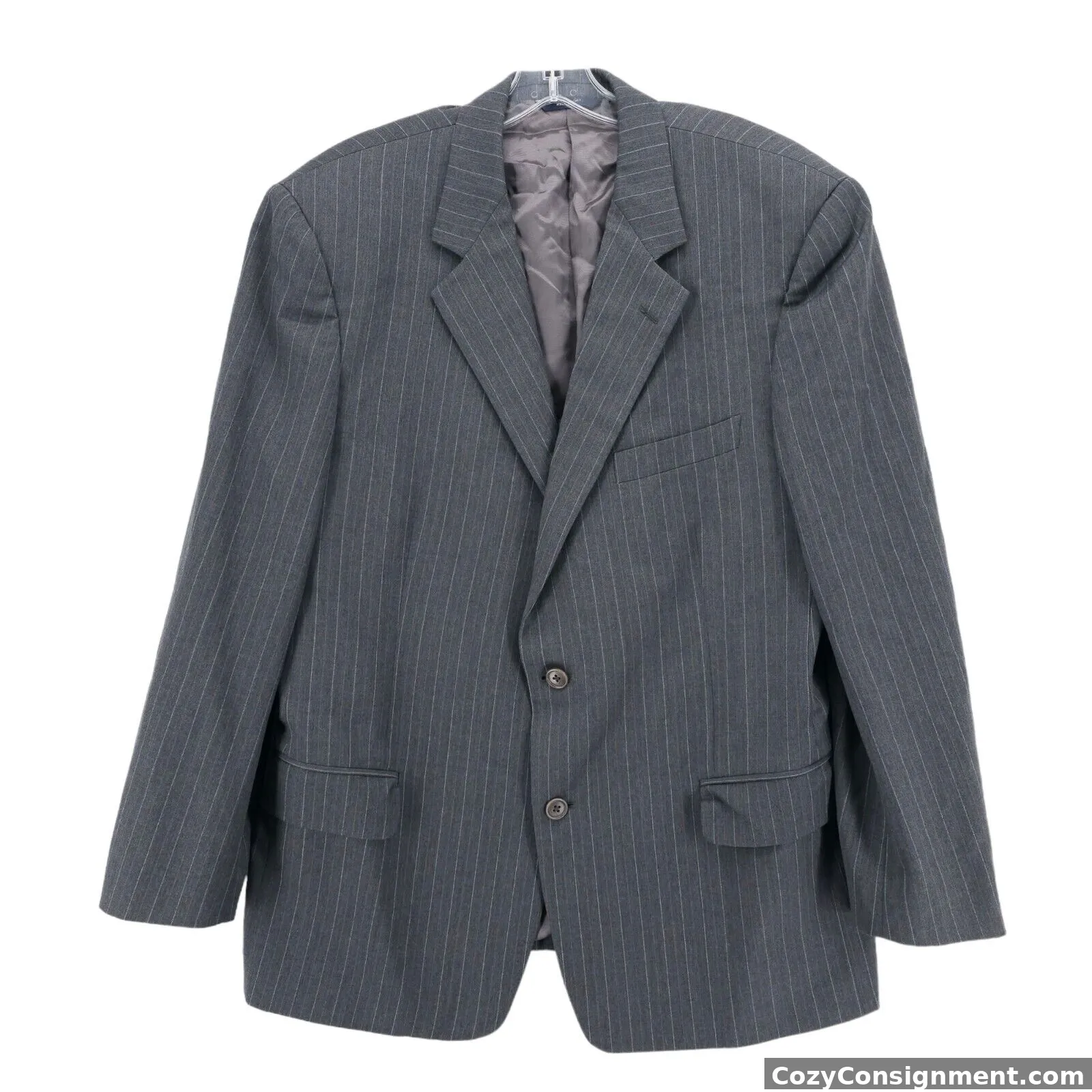 Brooks Brothers 100% Wool Gray Pinstripe Blazer Suit Jacket ITALY Size 44 R