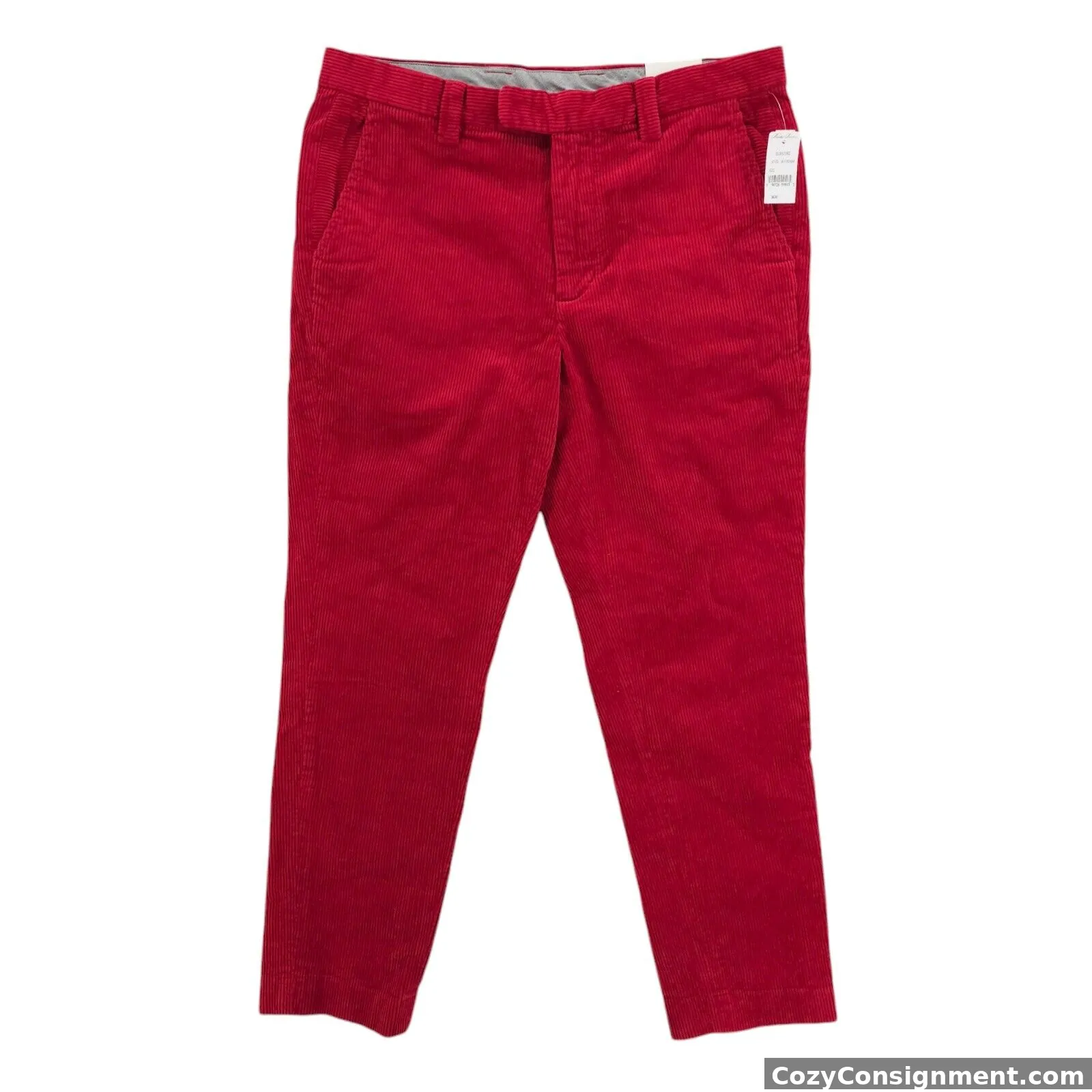 NWT Brooks Brothers Red Corduroy Milano Fit Pants Cotton Spandex Mens Size 36x30