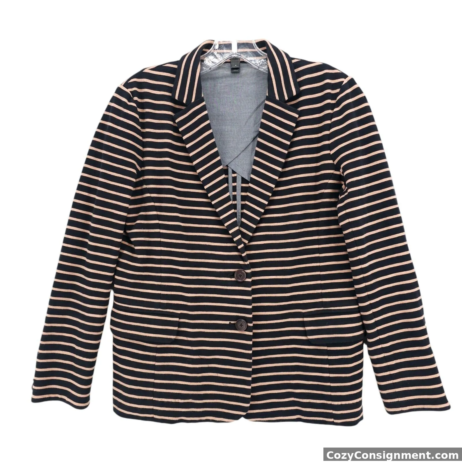 J. CREW  Maritime Striped Blazer Jacket Knit Cotton Blend Stretch Size SMALL