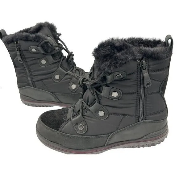 PAJAR Snowslide Women's Black Winter Boots Faux Fur Lining Size US 5