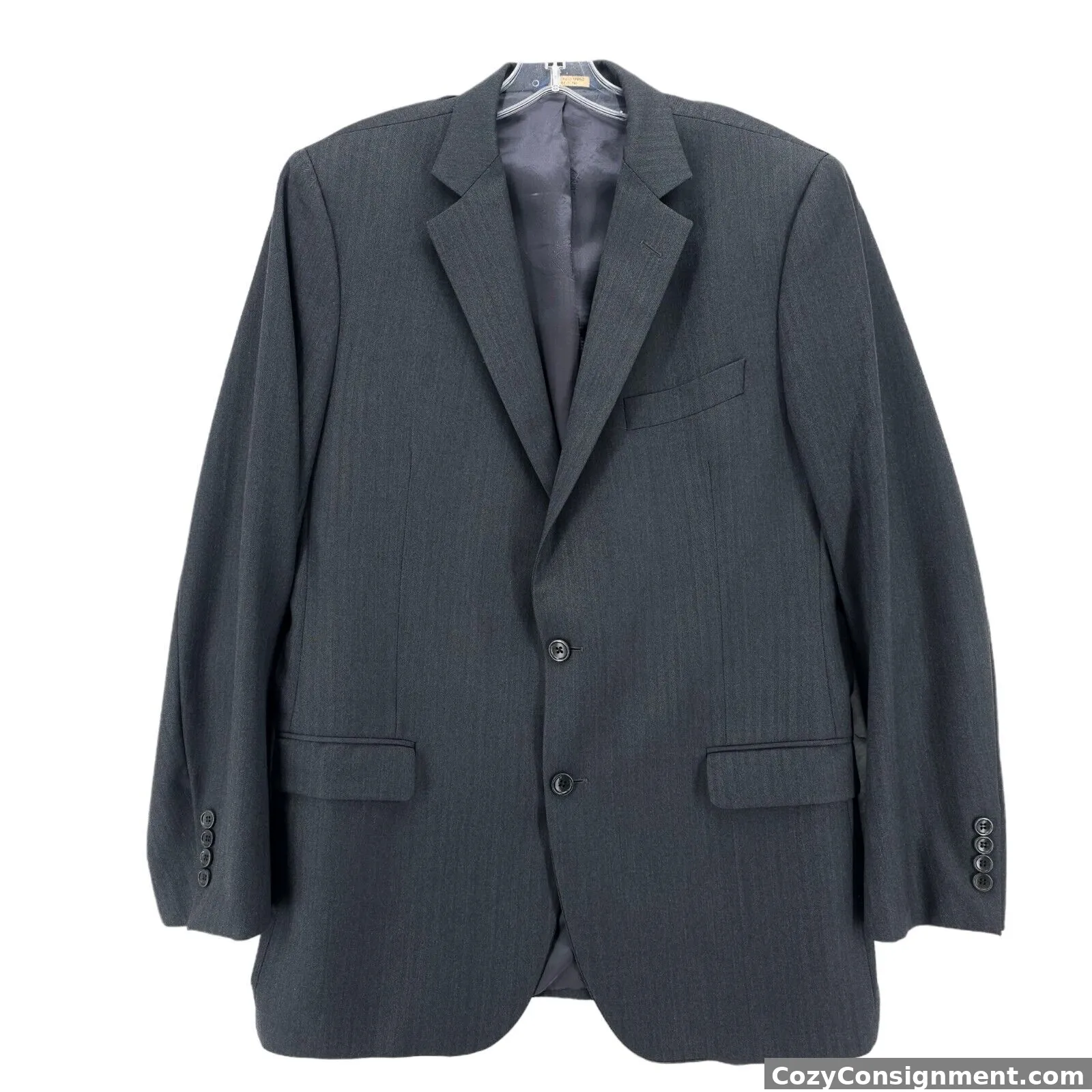 Brooks Brothers Fitzgerald Saxxon Charcoal Herringbone Blazer Suit Jacket 42L