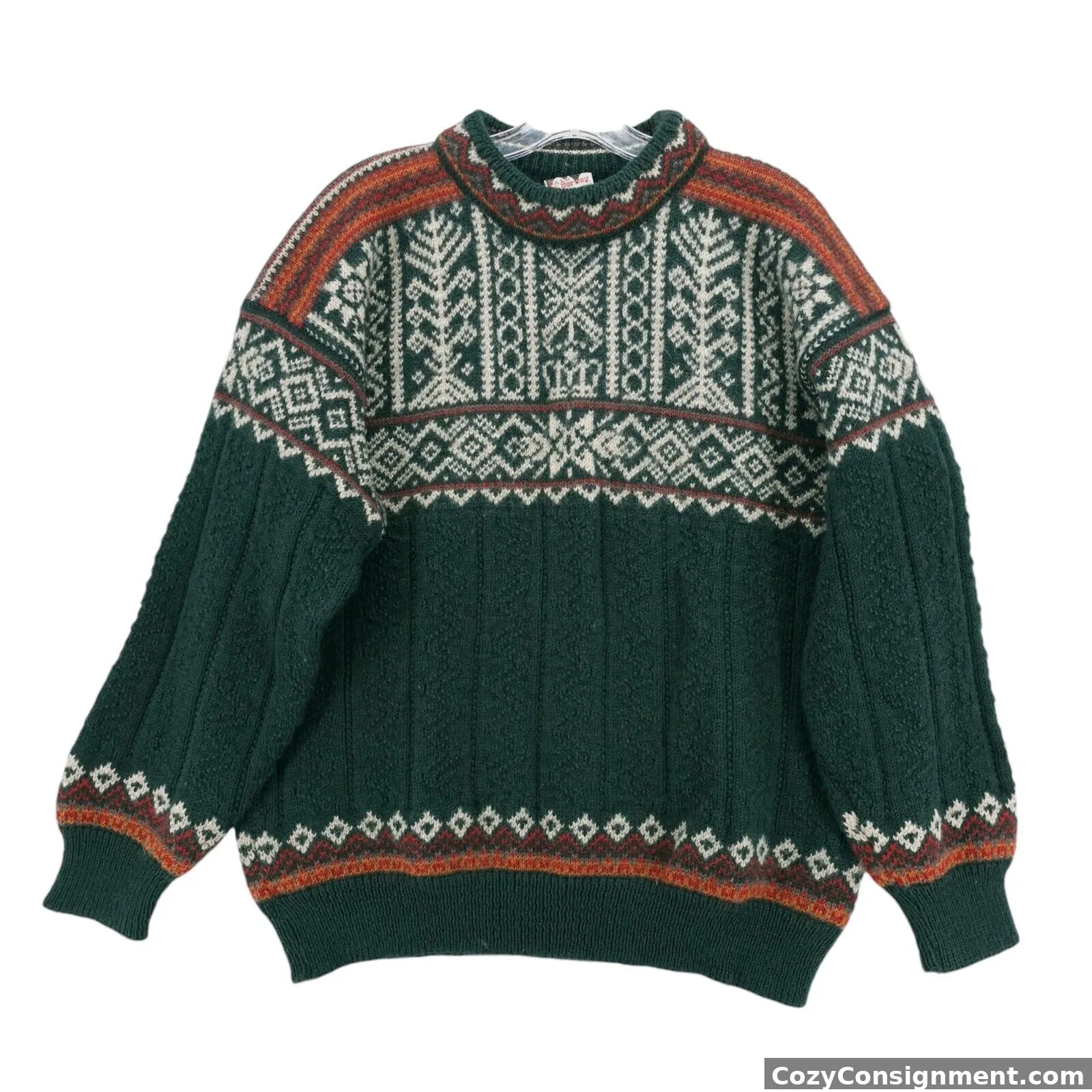 DALE OF NORWAY Sweater Vintage 1997 Trondheim Nordic Fair Isle Ski Size LARGE