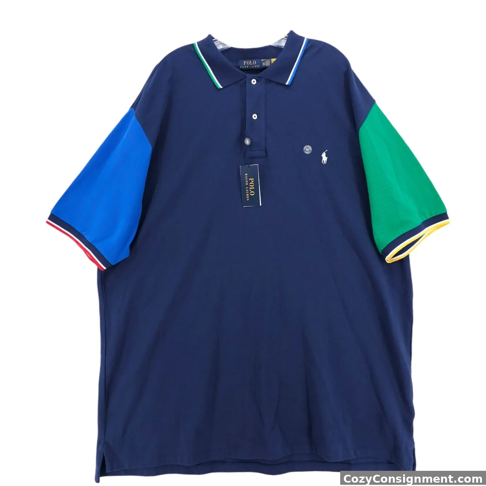 NWT Polo Ralph Lauren Mesh Polo Shirt Colorblock Size 3XLT