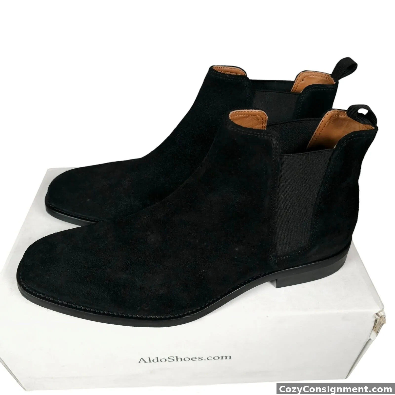 ALDO Vianello Chelsea Boots Black Suede Leather Size US 9.5