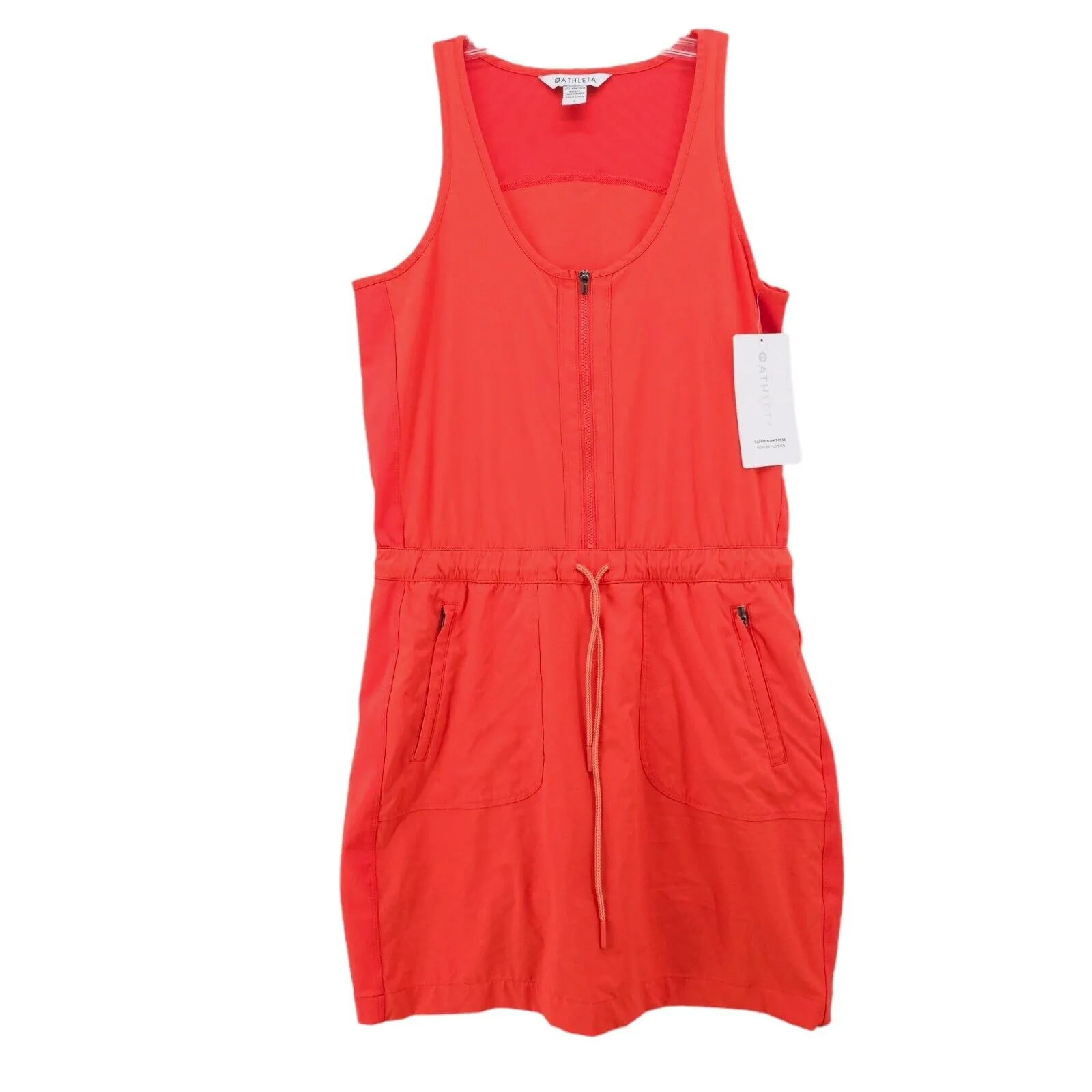 NWT ATHLETA Expedition Dress Vermillion Orange Sleeveless Shorts Lined Size 2