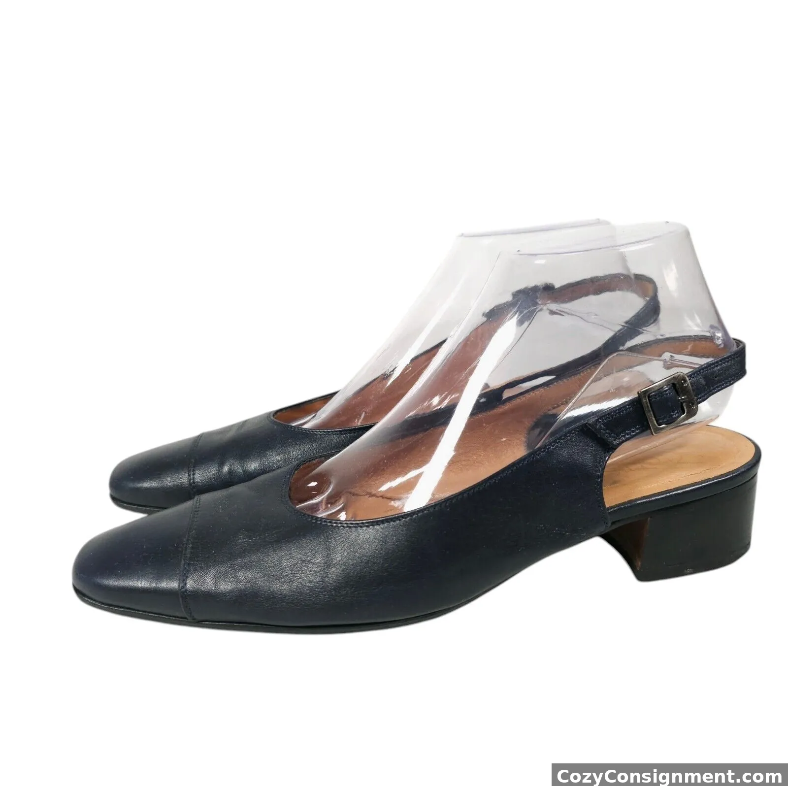 TORRESIN Vintage  Blue  Leather Block Heels Size 39 eu 8.5 US