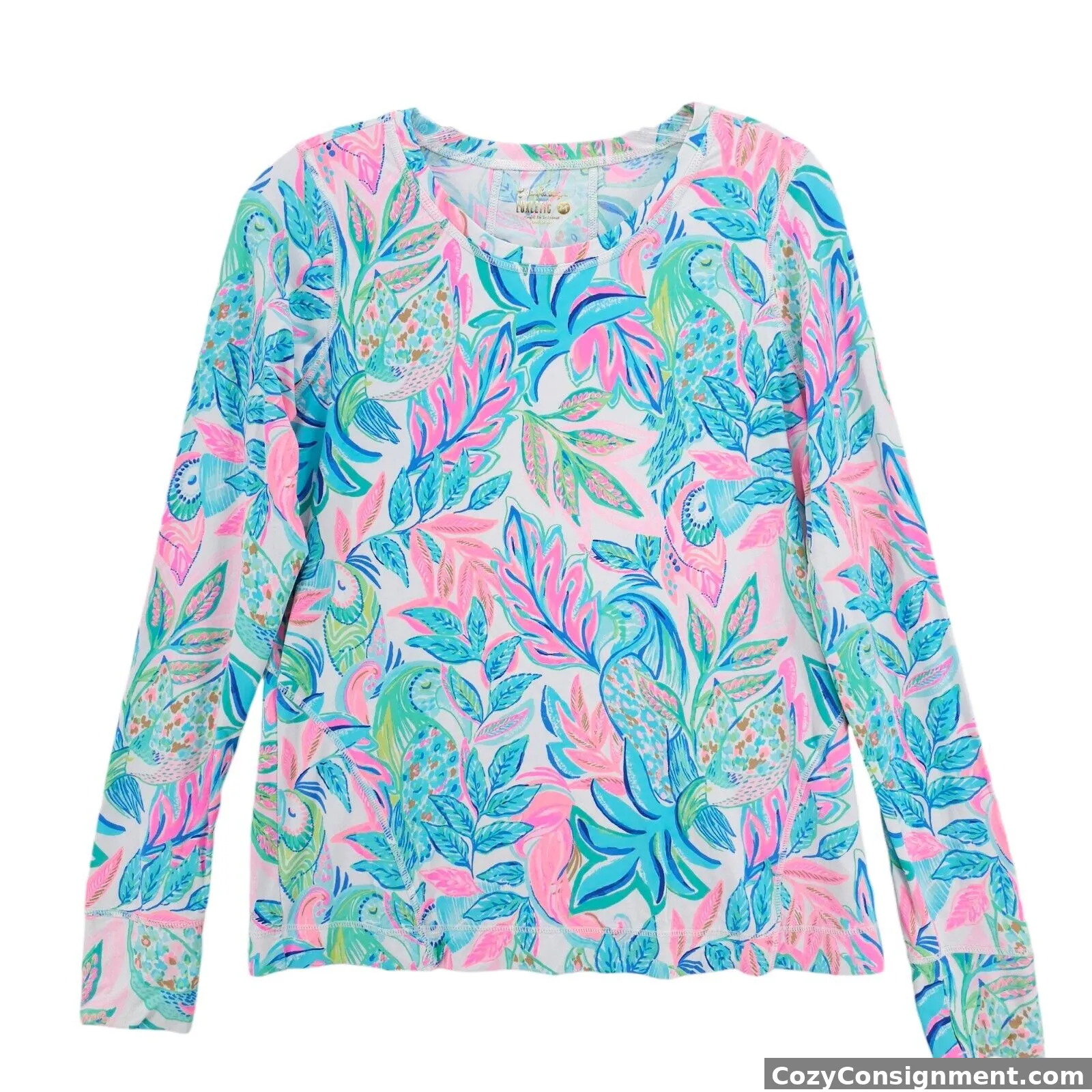 LILLY PULITZER Luxletic Renay Sunguard Top Meryl Nylon Stretch Size MEDIUM