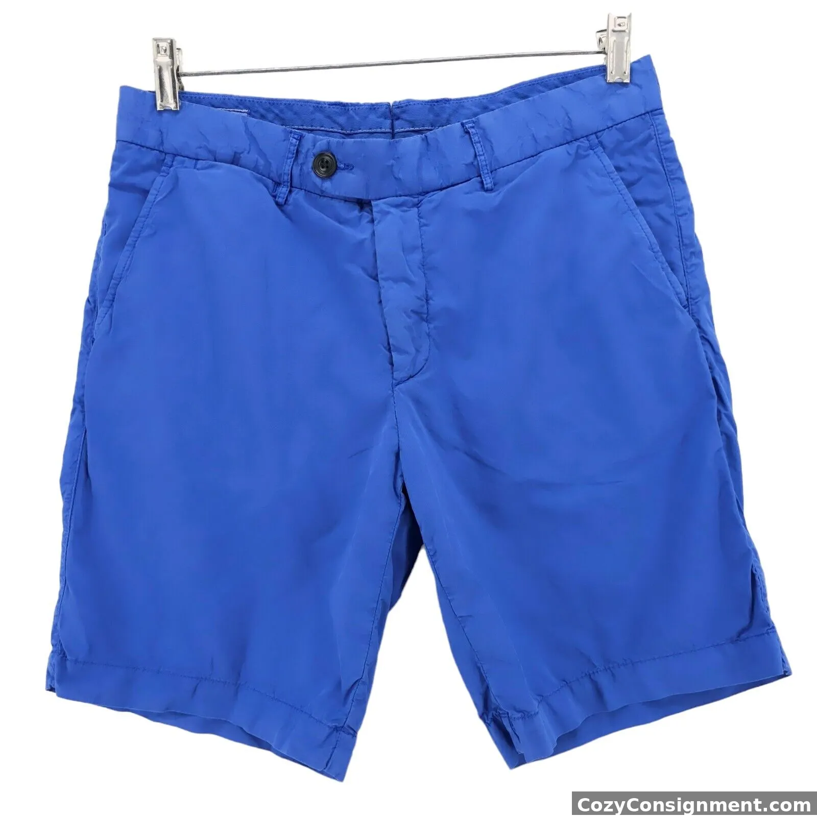 HARTFORD Blue 100% Cotton Men's Shorts Size: 48 Waist: 32