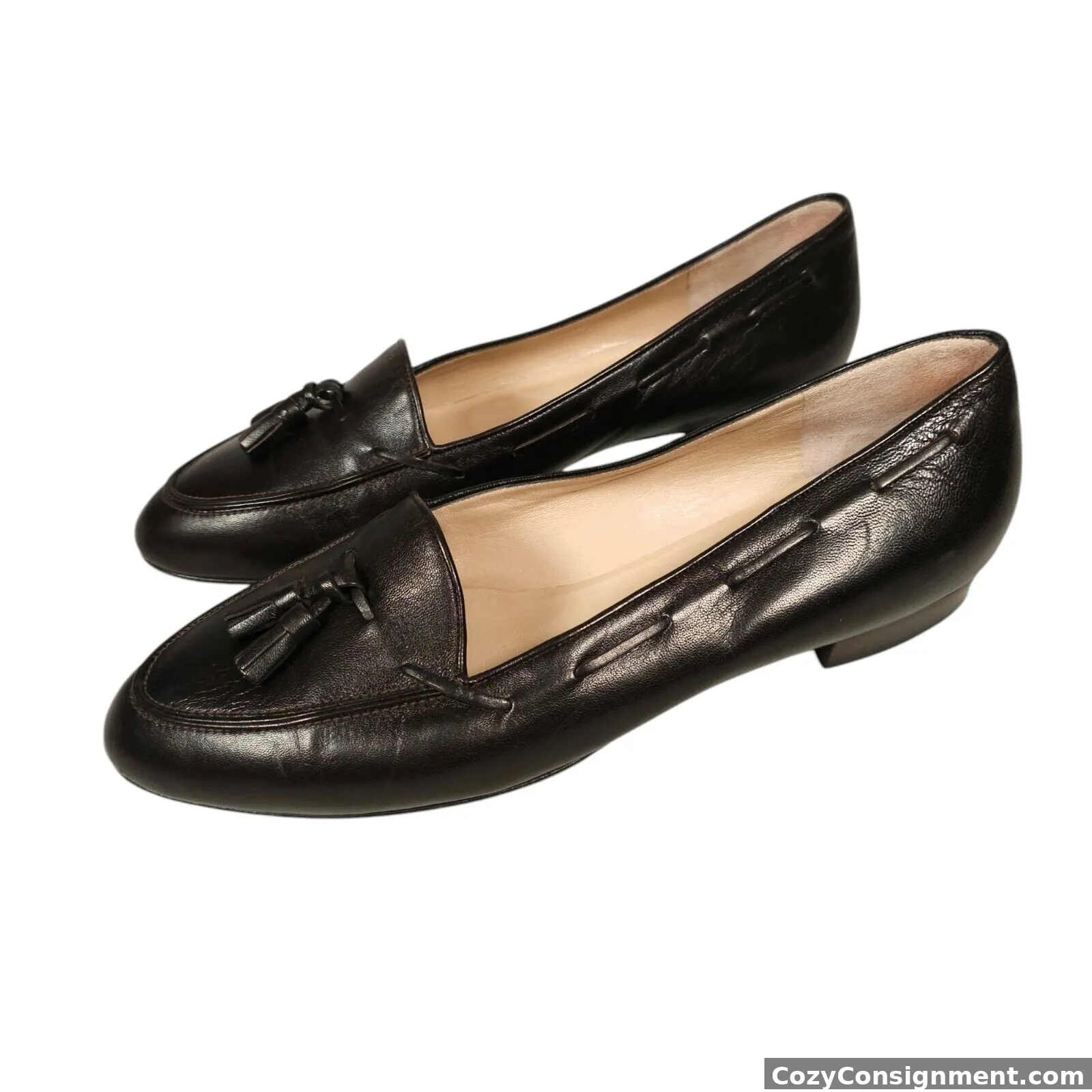 L'ARCAD CLASSIQUE Dark Brown  Women's Slip on Tasseled Loafers SIZE 40 EU