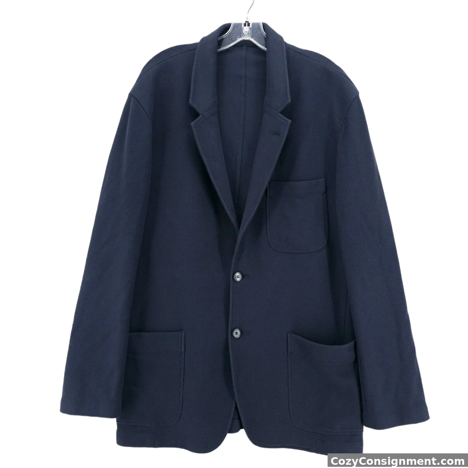 CLUB MONACO Blue Woven Blazer Jacket Unlined Modal Cotton Blend LARGE