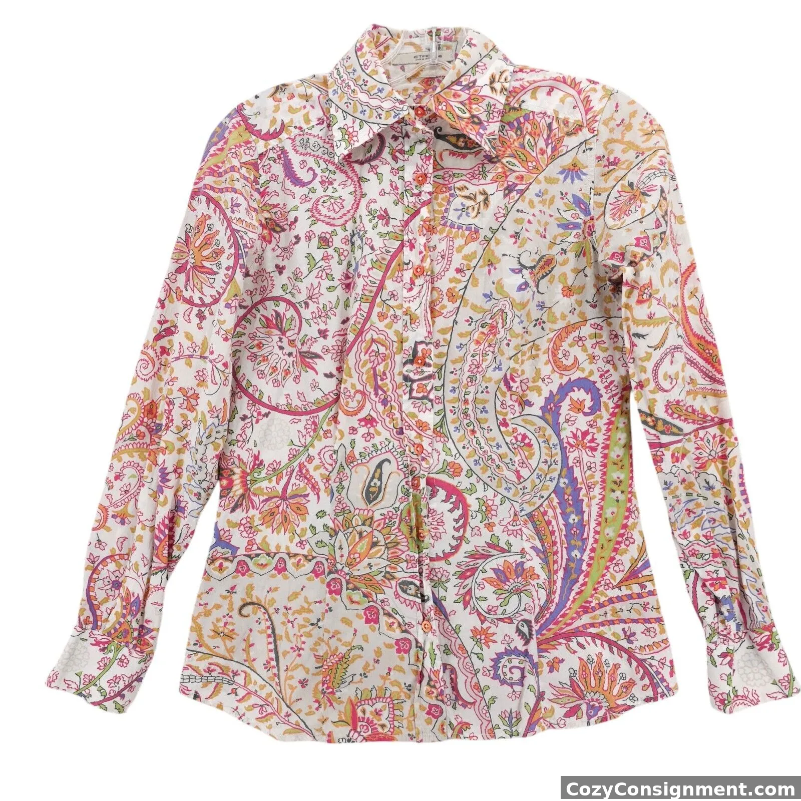 ETRO Floral Paisley Women's Button Up Shirt Fitted Size 40 - XS?