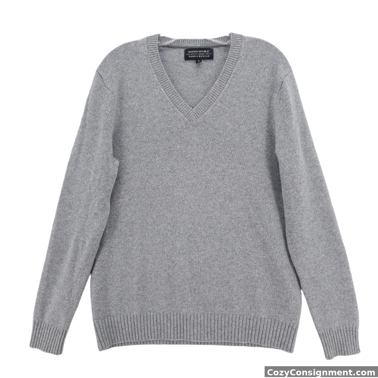 Banana Republic Todd & Duncan 100% Cashmere Light Gray Heather Sweater MEDIUM