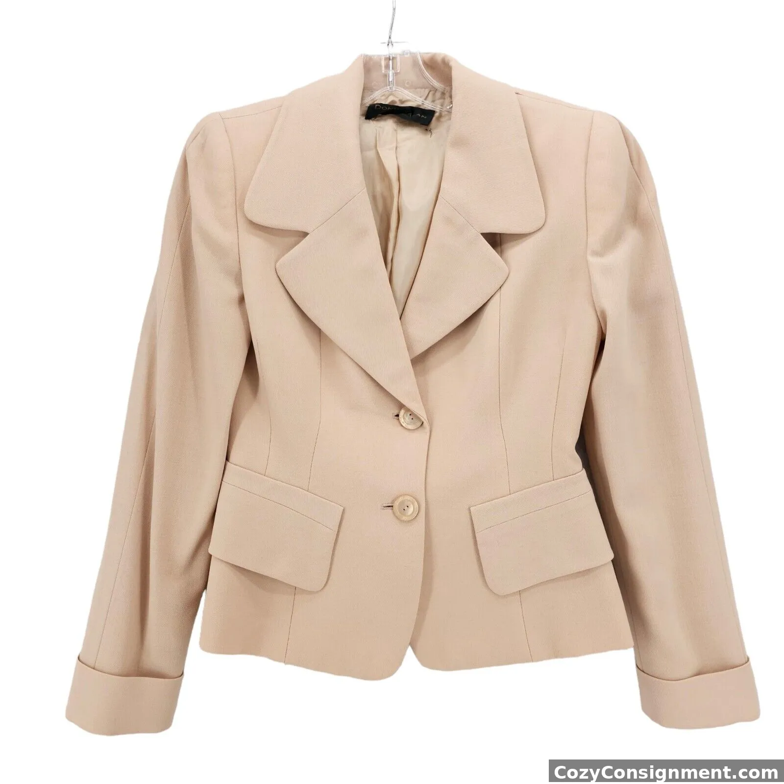 Donna Karan Black Label Beige Blush Blazer Jacket 100% Wool Size US 4