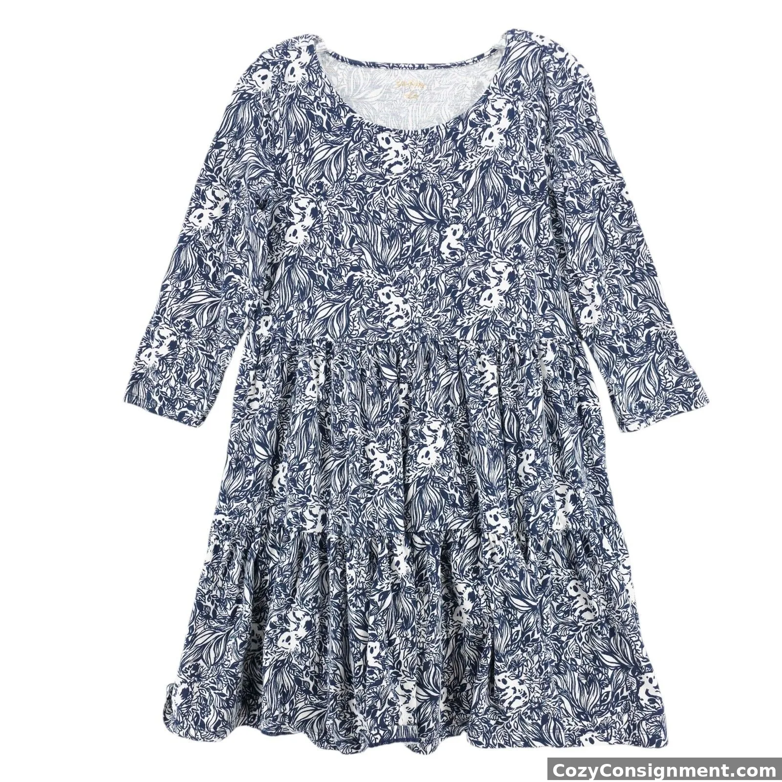 LILLY PULITZER Geanna Swing Dress Gday Mate Koala Print Tiered MEDIUM