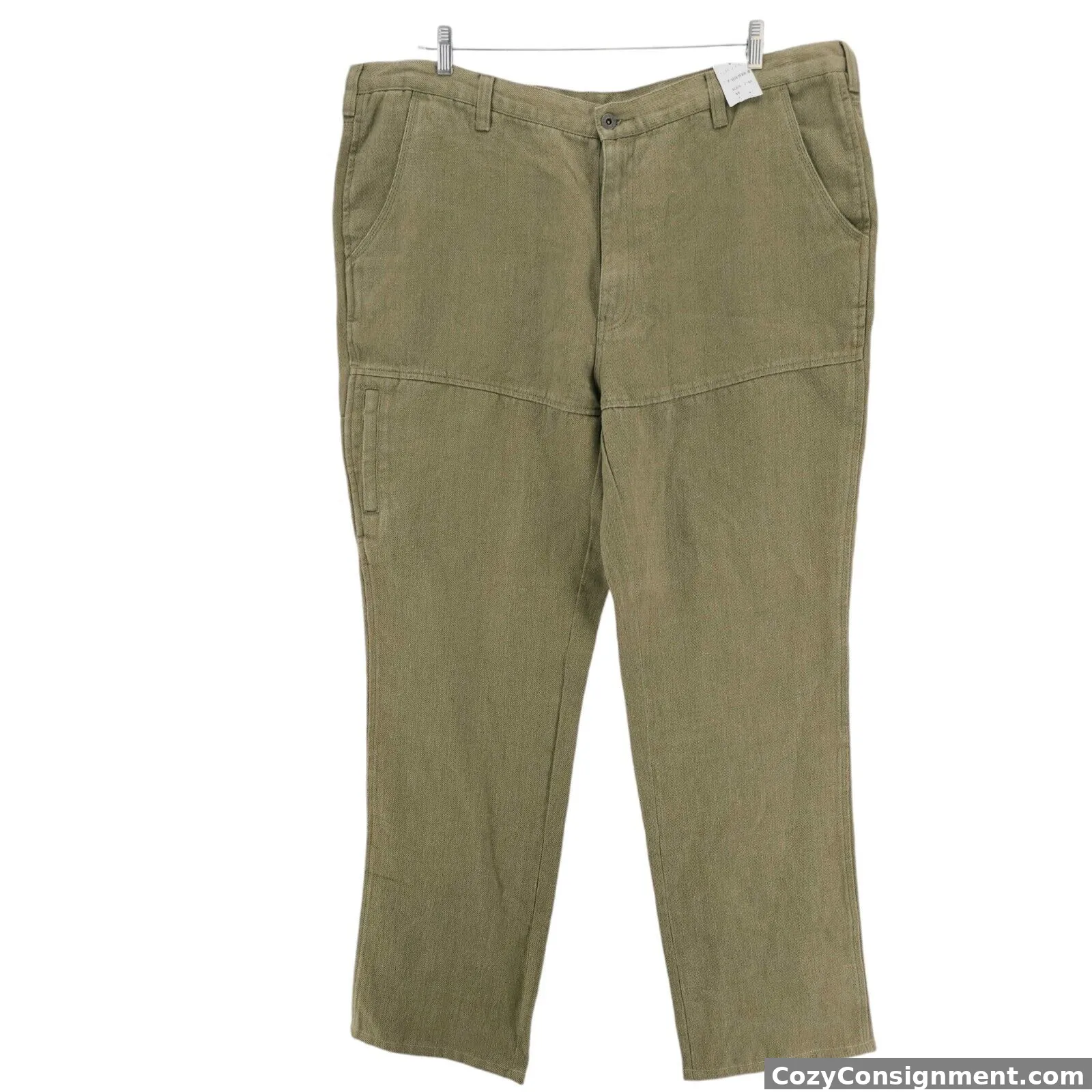 NWT ORVIS Stone Wash Twill 100% Hemp Utility Pant Olive Green Size 44 Inseam 35"