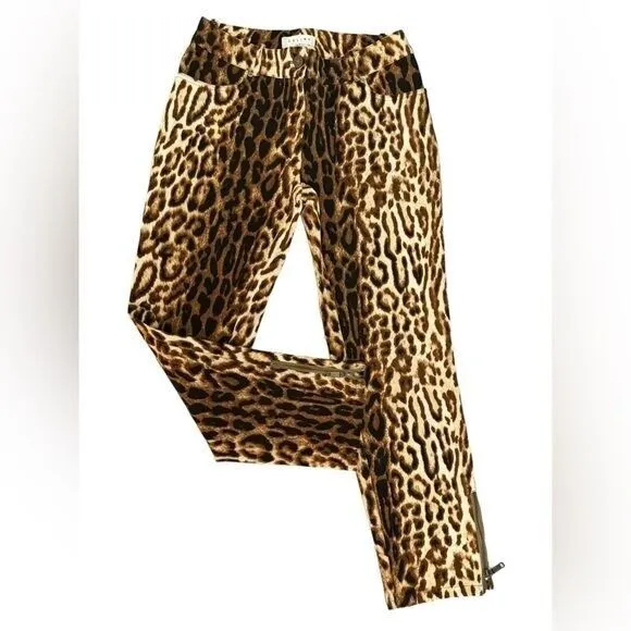 CELINE Leopard Ankle Zip Pants Sz 36 US 4