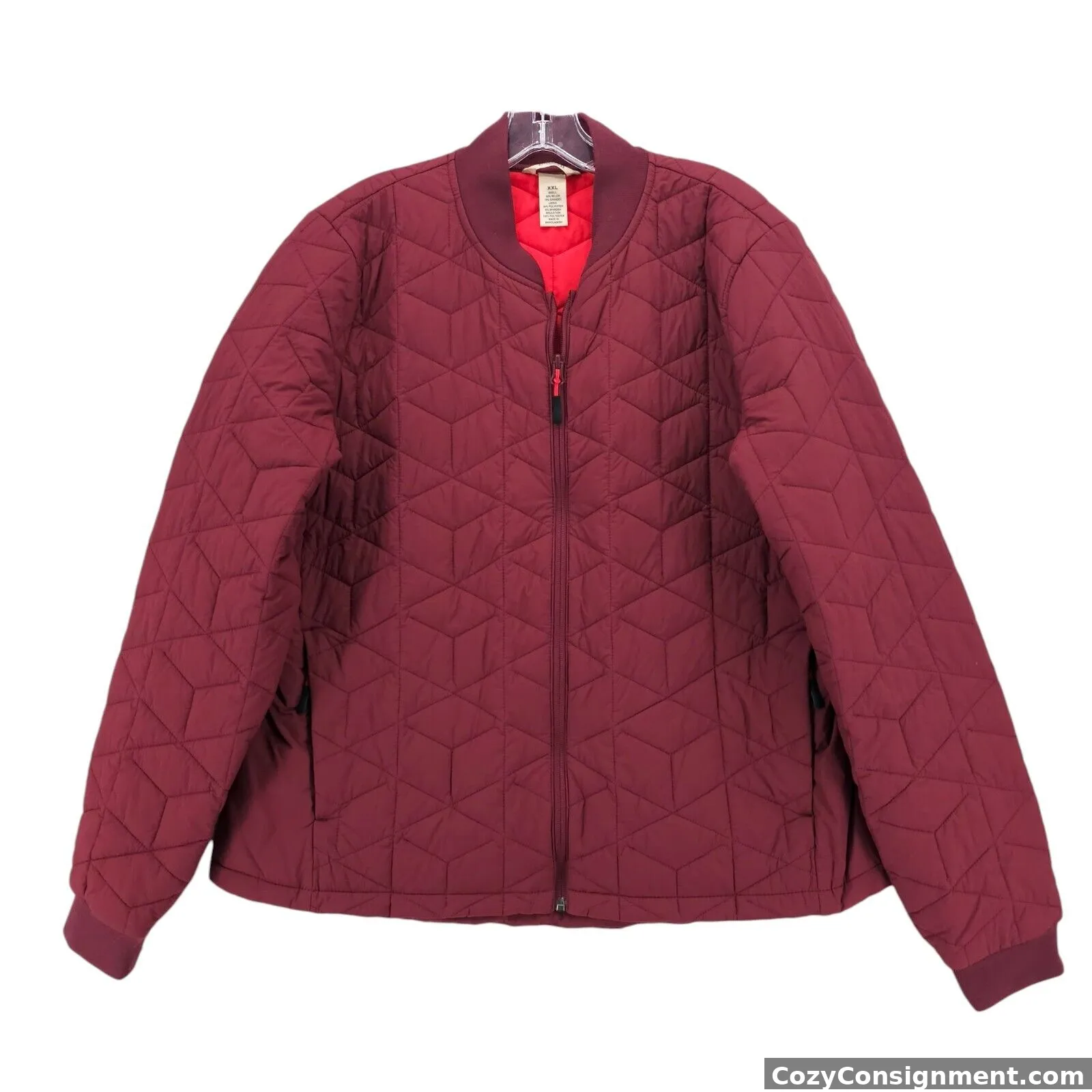 DULUTH TRADING Agiloft Quilted Jacket Red Stretch Insulated Women's XXL