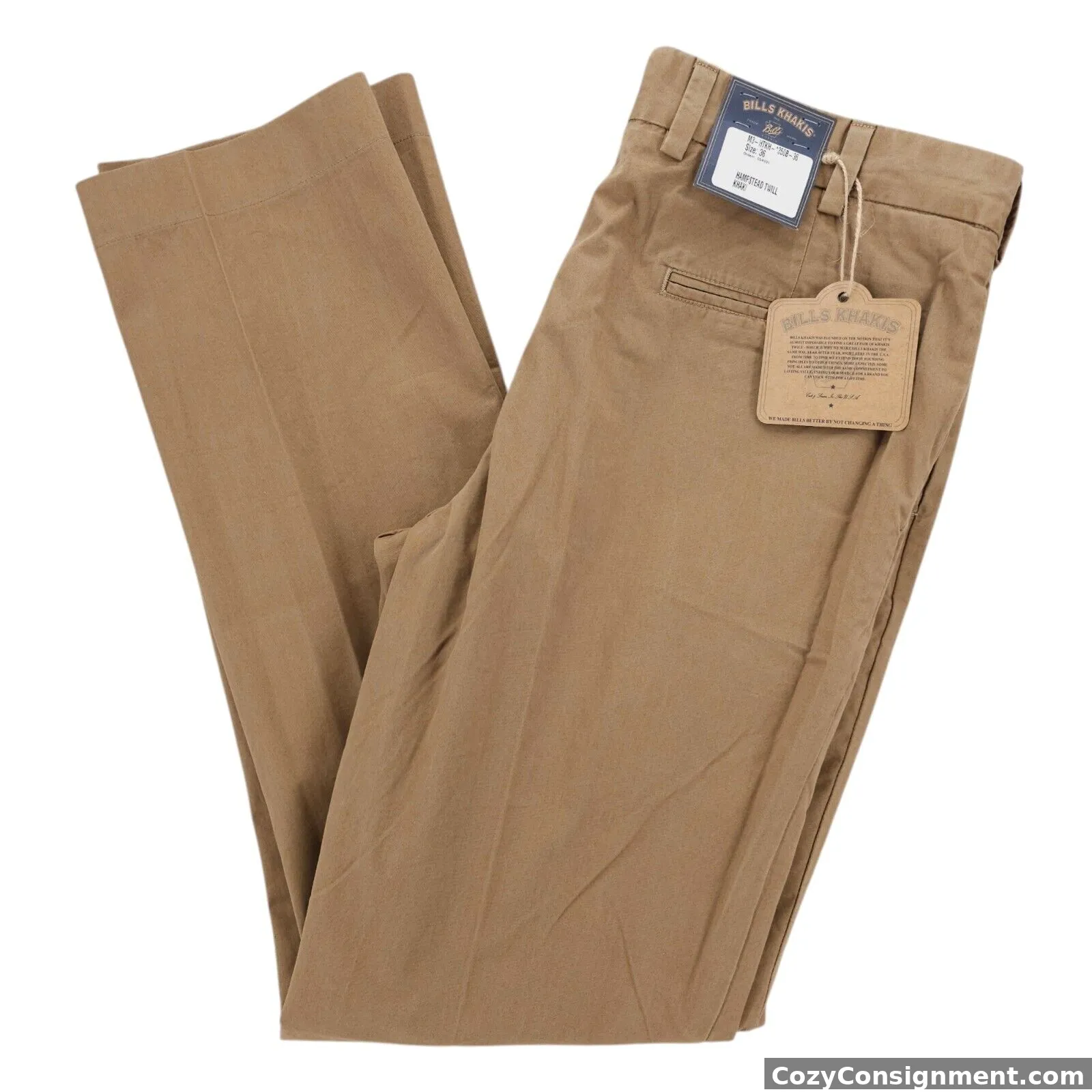 NWT BILLS KHAKIS M3 Hampstead Twill Khaki Brown Pants 100% Cotton Size 36