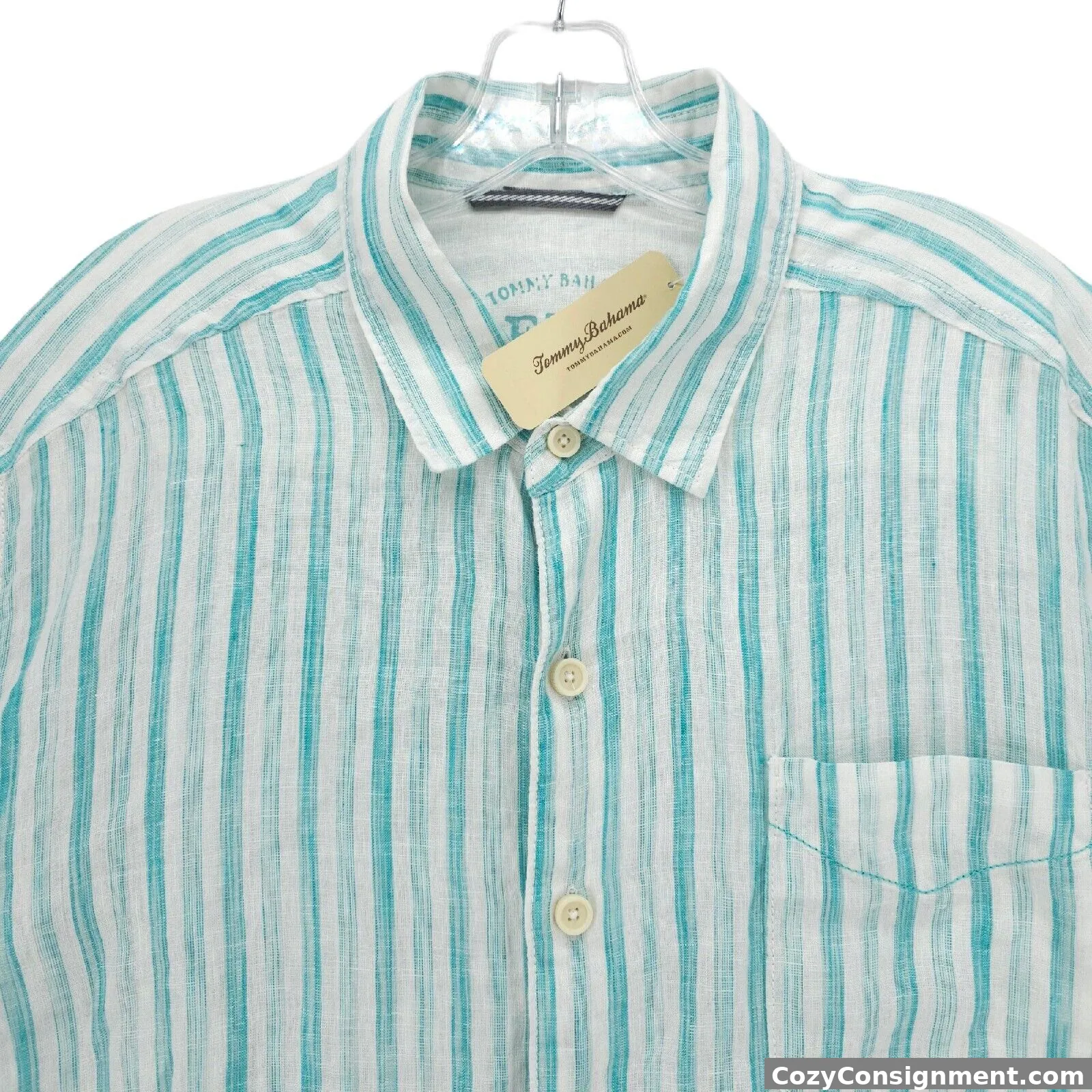 NWT Tommy Bahama Relax 100% Linen Academy Long Sleeve Shirt Striped LARGE