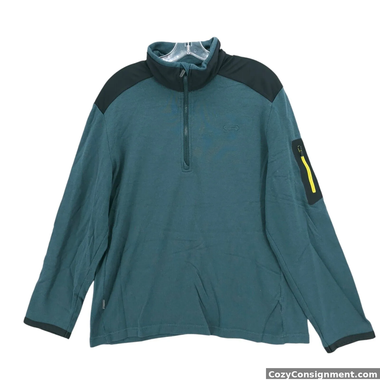 ICEBREAKER Merino Men's 1/4 Zip Pullover Dark Teal Size XL