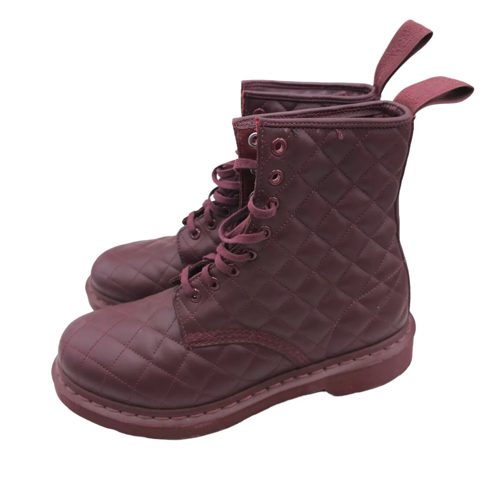 Dr. Martens Coralie Quilted Boots Cherry Red Leather EU 39 Women's US 8