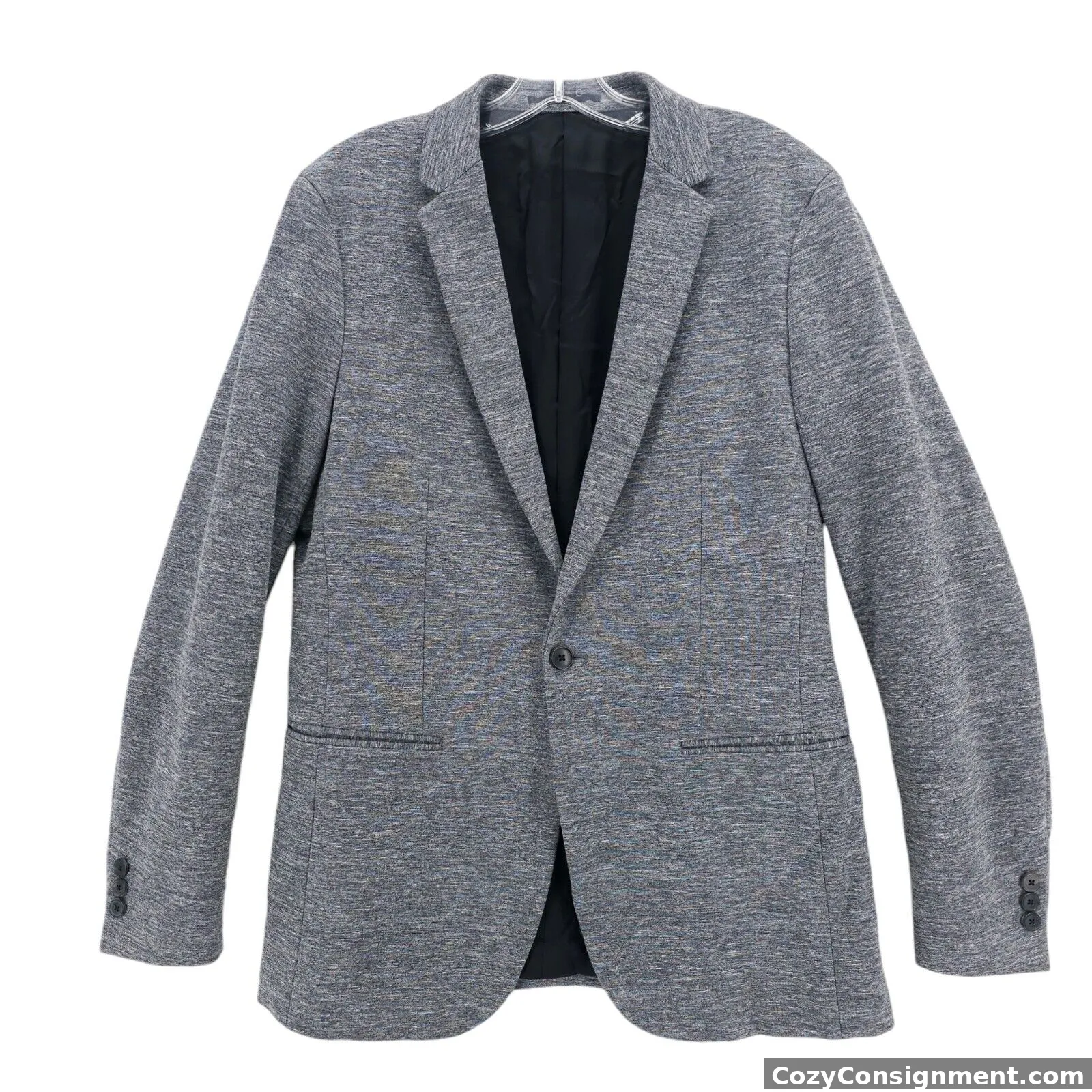 THEORY Men's Blazer Stirling Ortley Heather Gray One Button Stretch Size 40