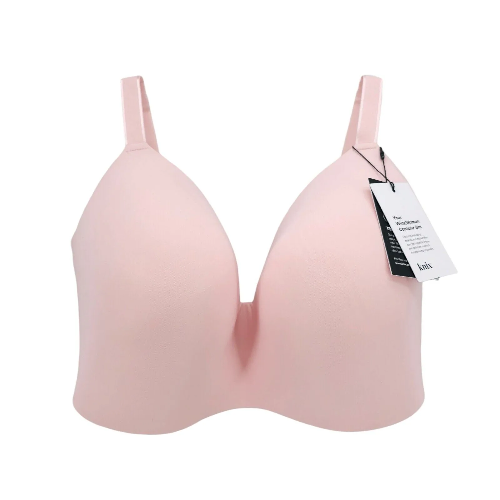 NWT KNIX WingWoman Contour Bra ROSE WATER Pink Wireless Plunge Molded Size 7++