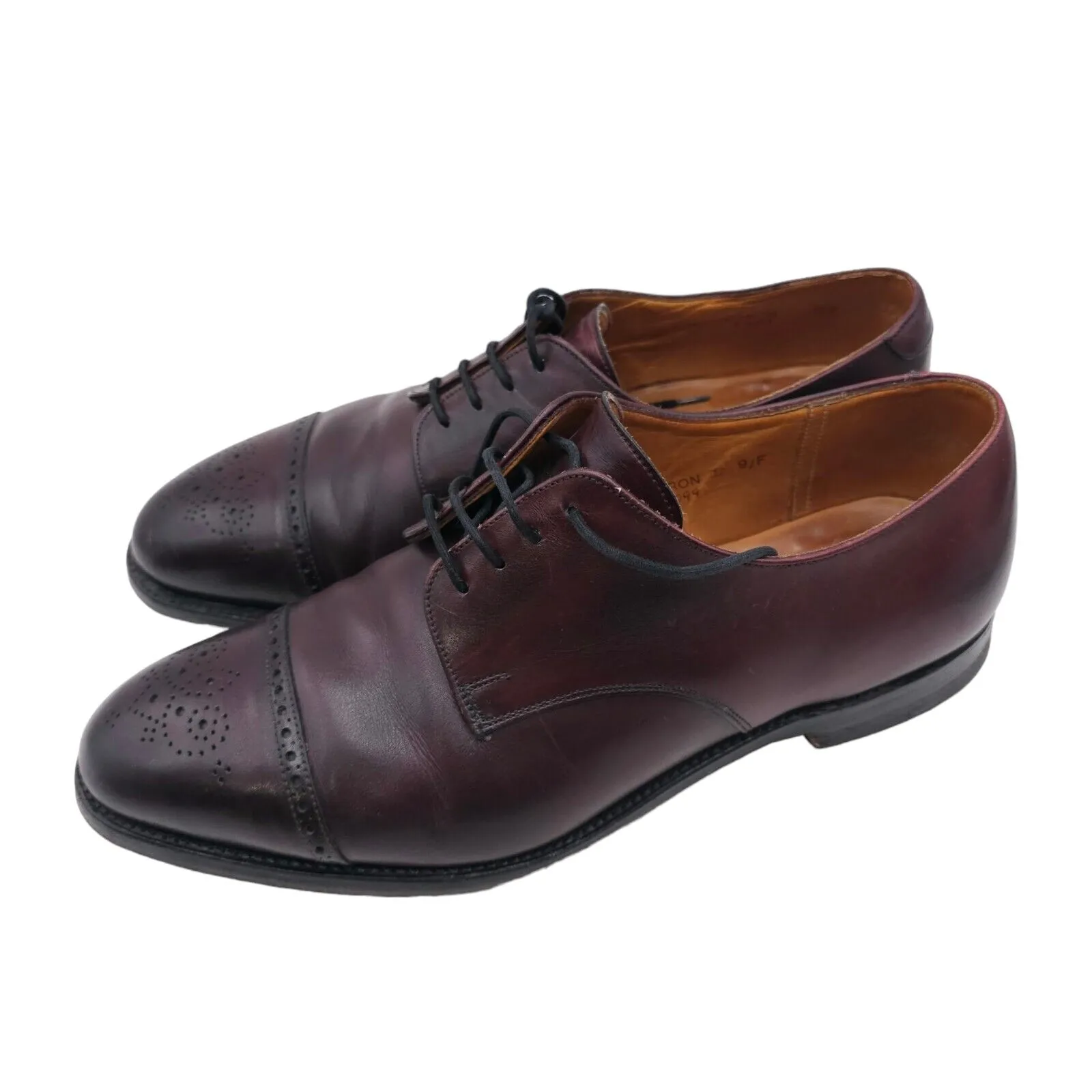 J. DONEGAN Burgundy Leather Brouges, cap toe shoes Size US: 9.5 Us  UK:9 F