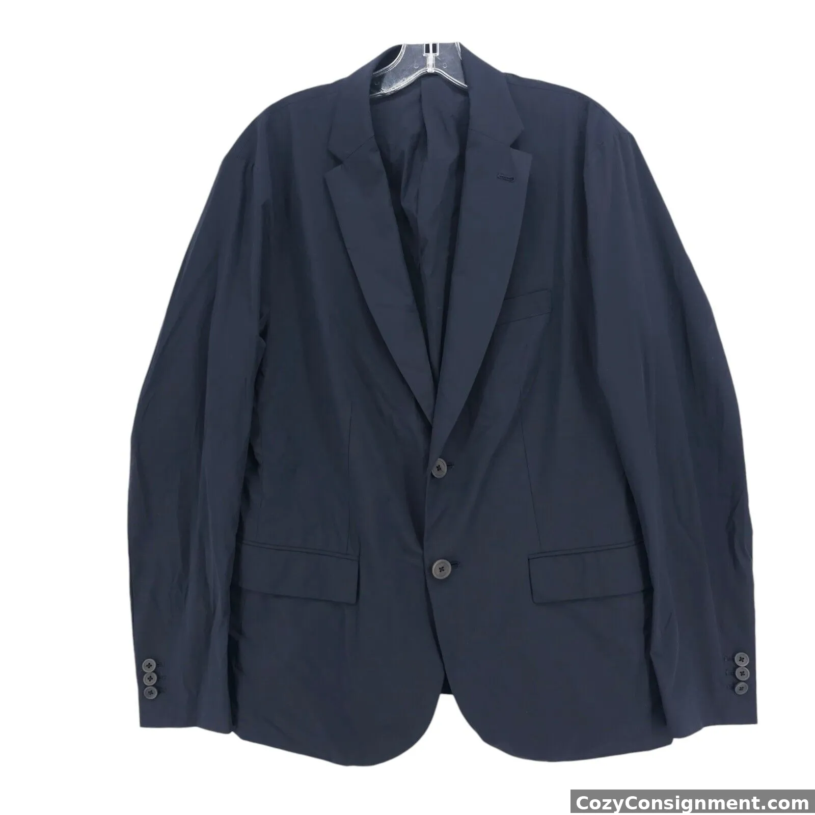 EMPORIO ARMANI Blue Travel Essential Blazer Jacket Soft Stretch IT 52 - US 42